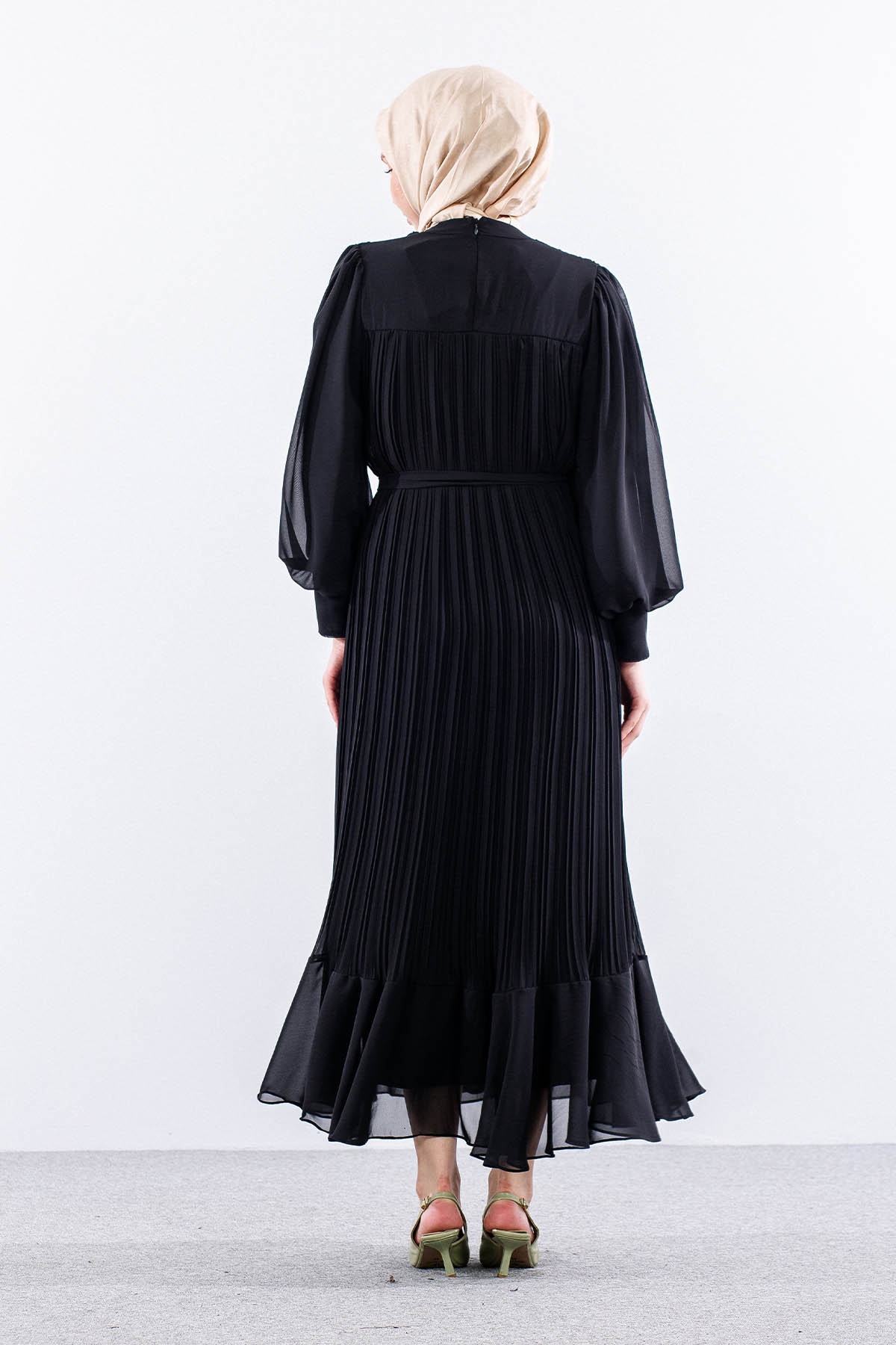 0295 şik Elbise 38-48 - Siyah - - 5