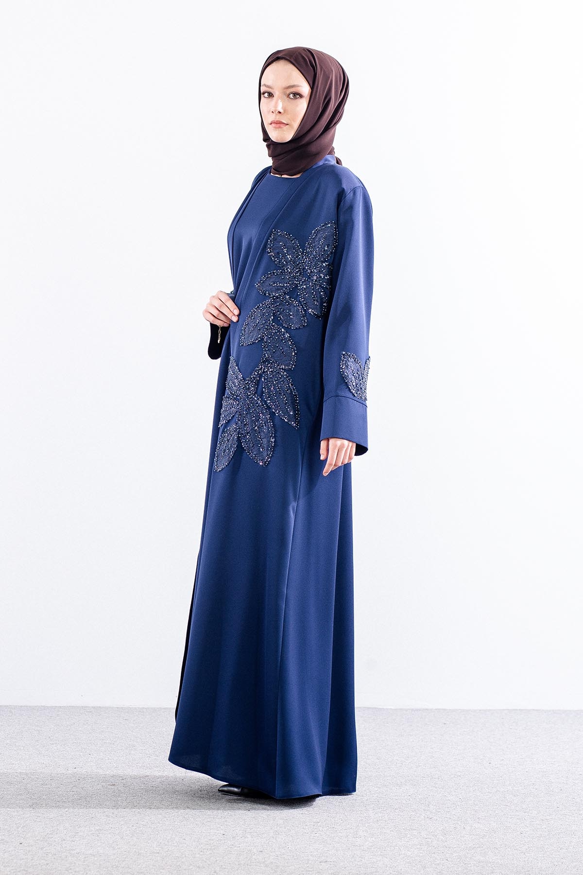 102 Kaftan Takim 44-52 Ozel Uretim - Lacivert - 2