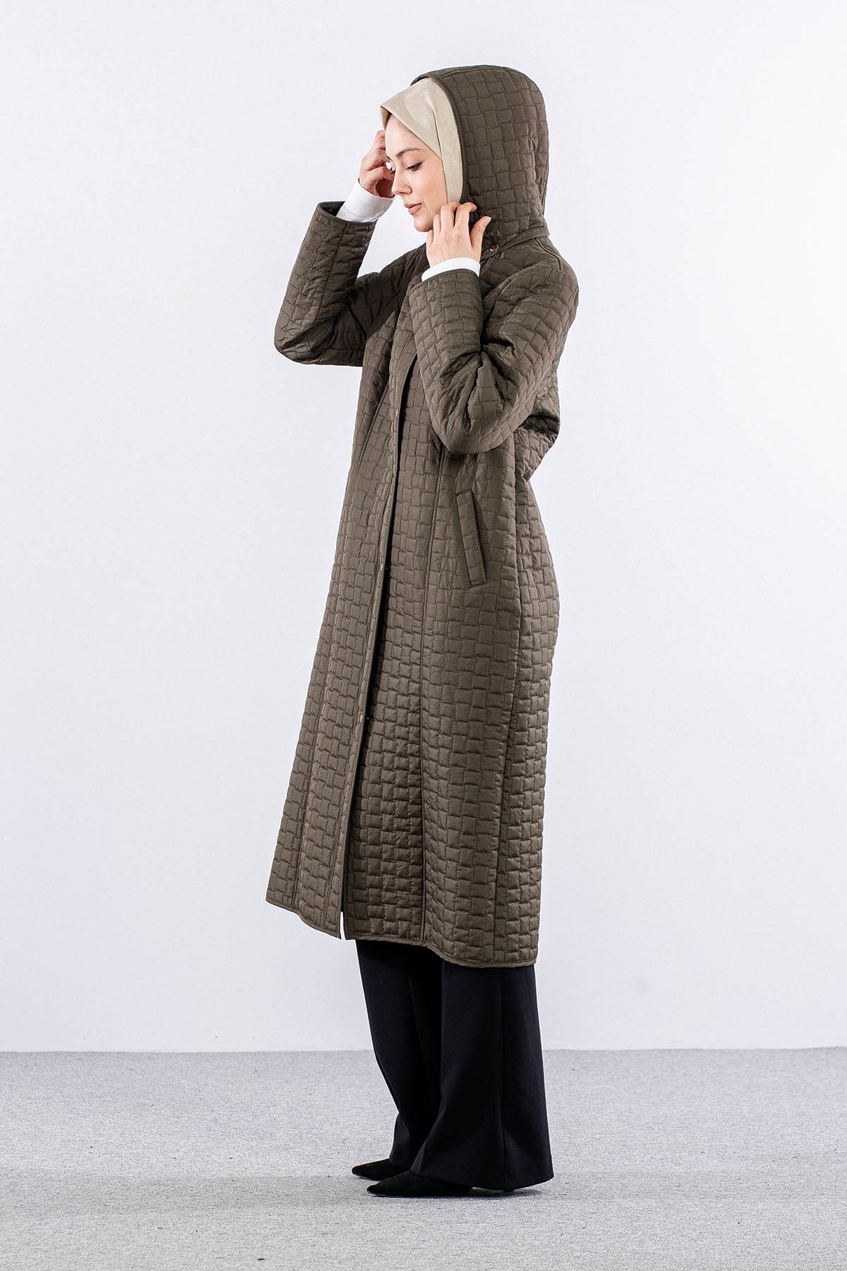 1030 Kapitone Kap 44-50 Ici Tuylu - Haki - 4