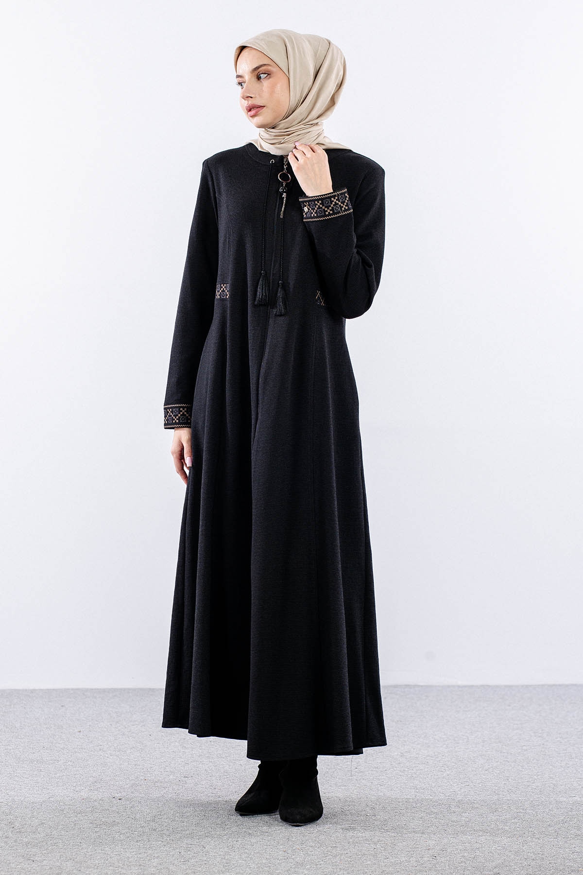 1038 Ferace 44-54 Sevda Luna Kis 993 - Siyah - 1