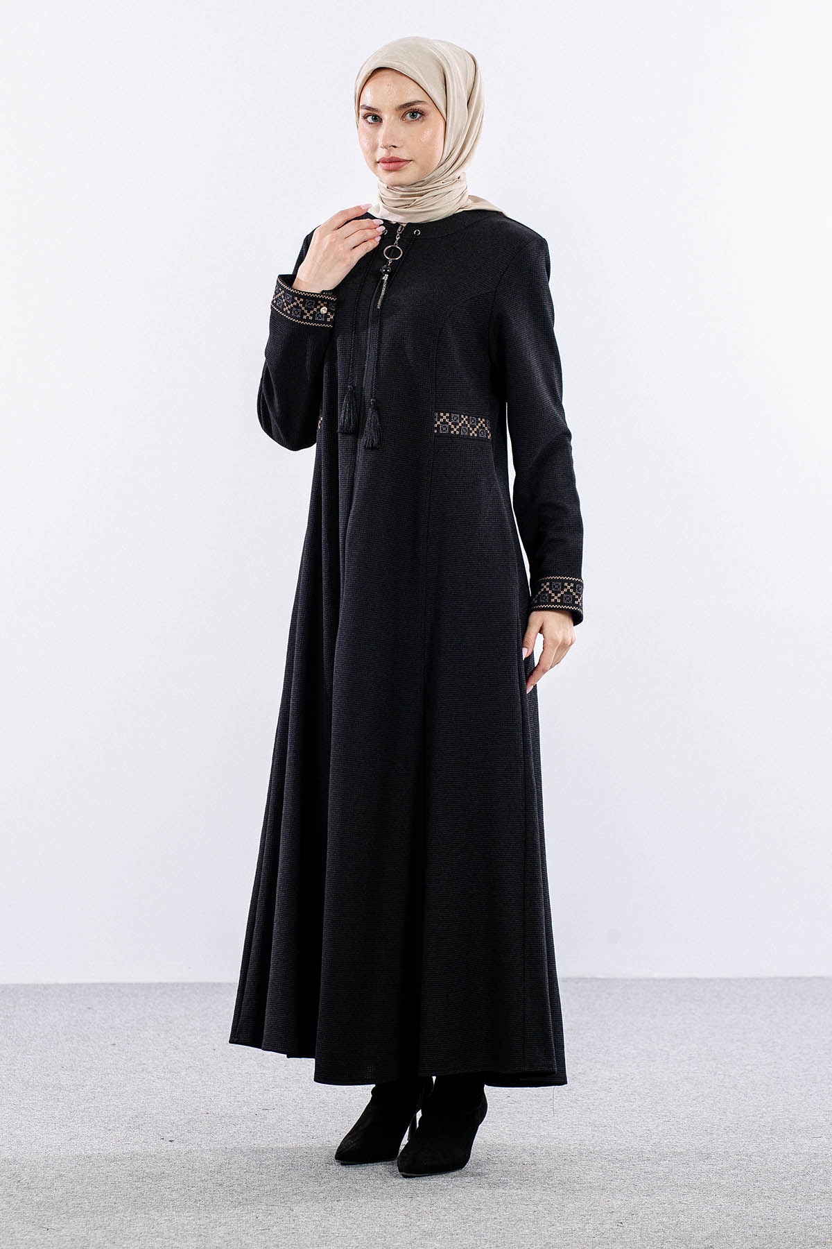 1038 Ferace 44-54 Sevda Luna Kis 993 - Siyah - 2