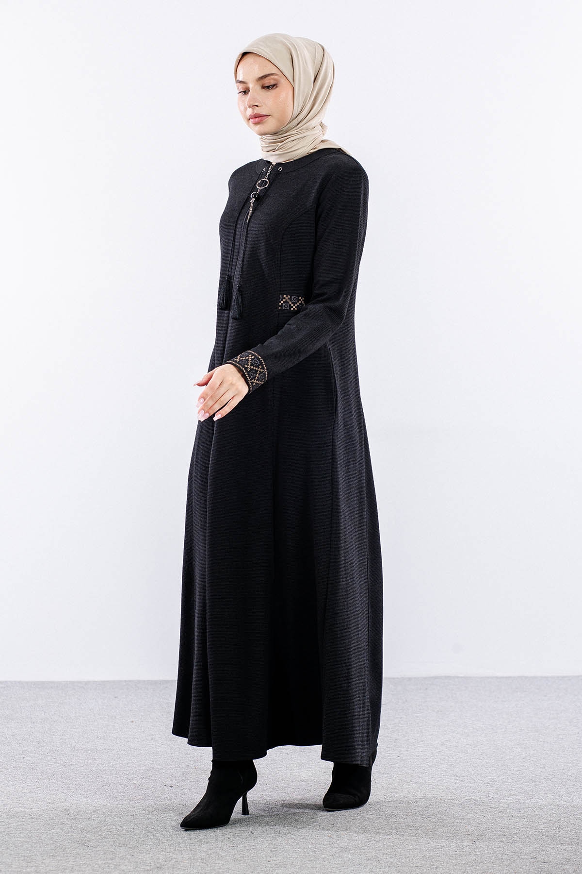 1038 Ferace 44-54 Sevda Luna Kis 993 - Siyah - 3