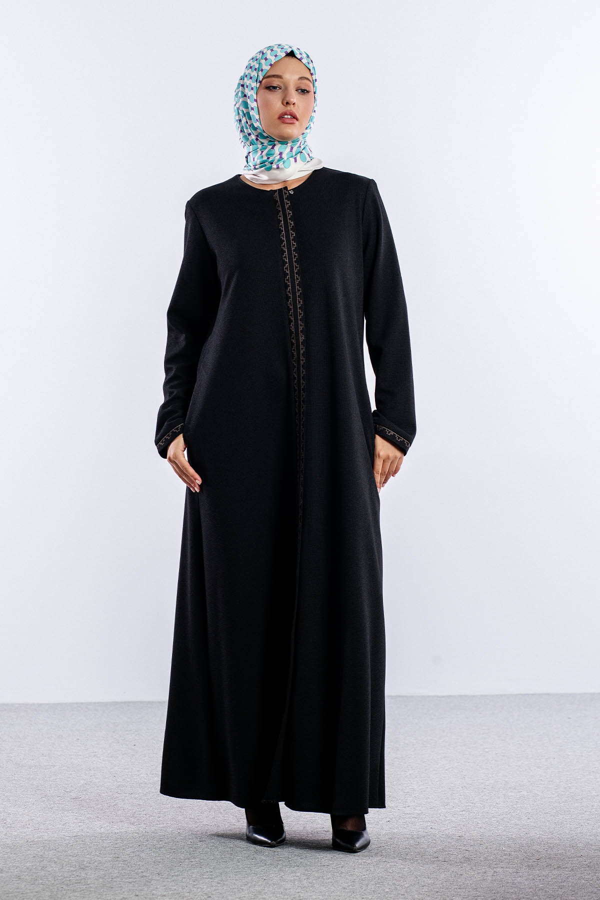 1071 Ferace Süheyla Luna 46-56 - Siyah - 1