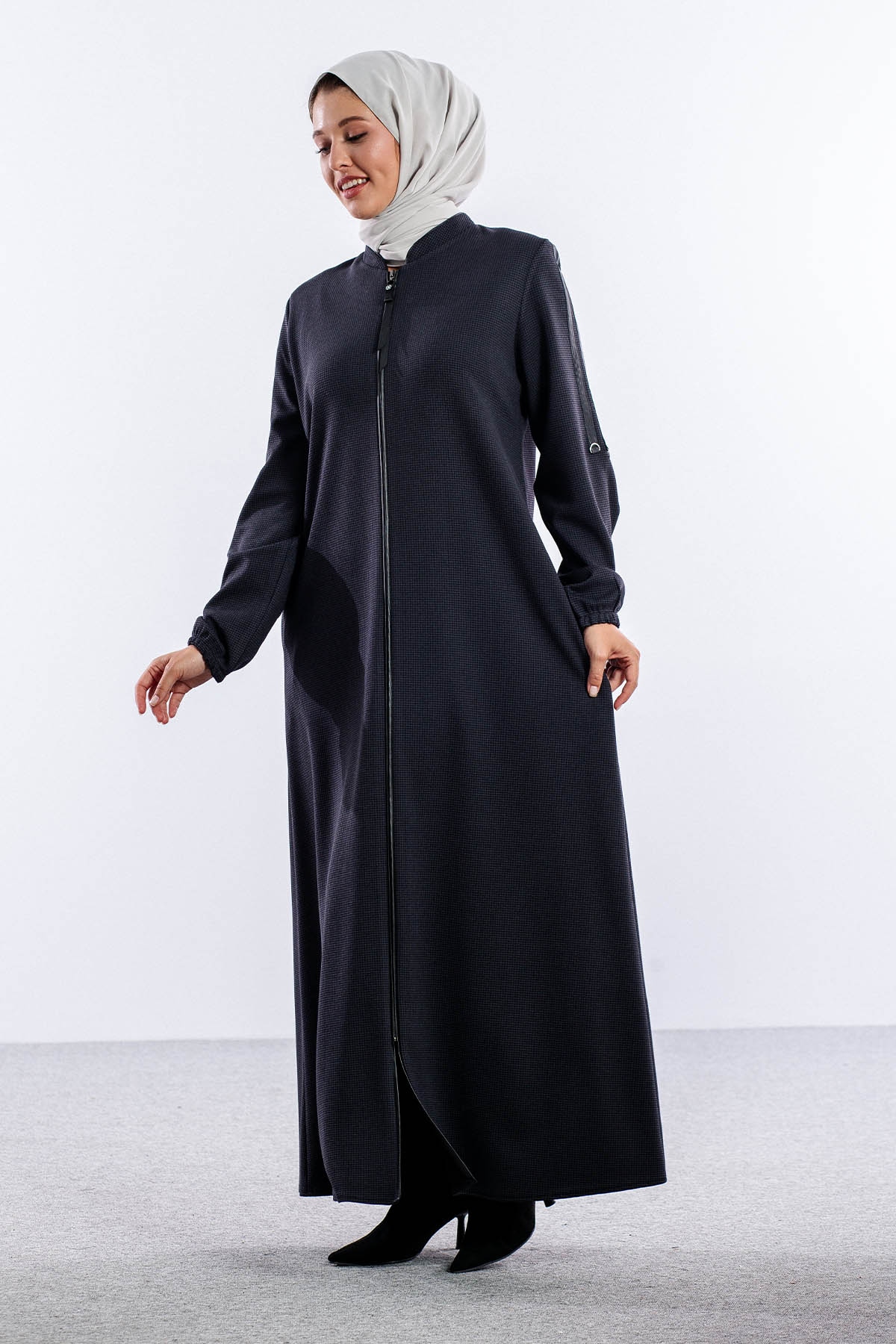 1240 Ferace Yeşim 44-54 - Gri - 3