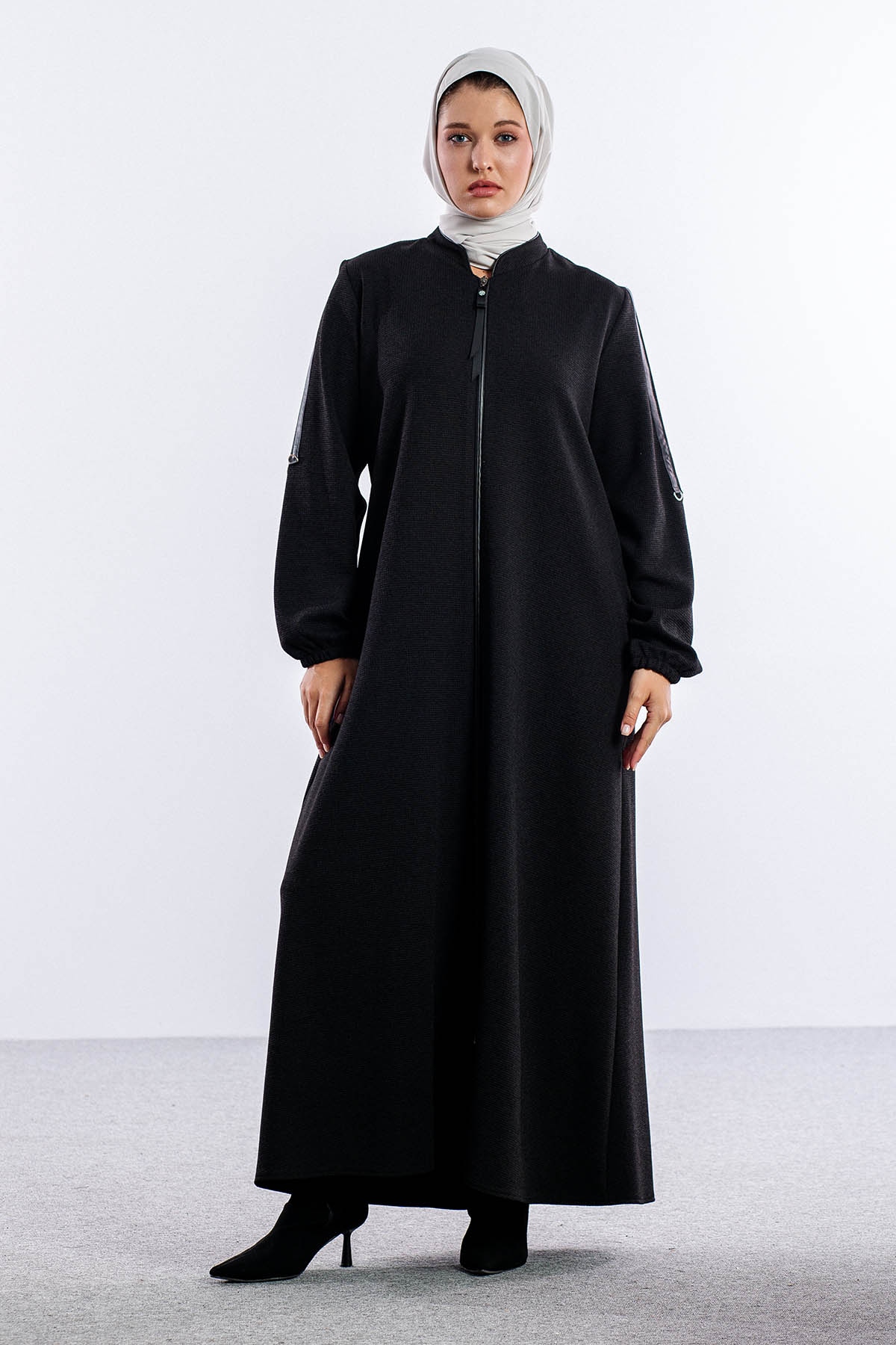 1240 Ferace Yeşim 44-54 - Siyah - 1