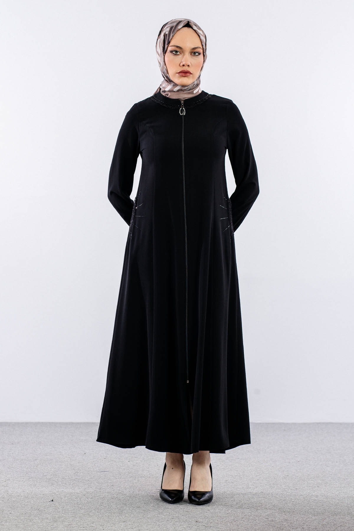 1467 Si̇mge Panama Ferace 40-50 - Siyah - 1