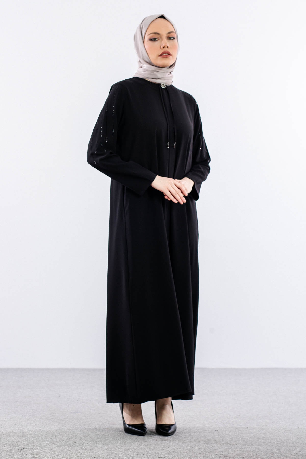 1603 Ruveyda Buhara  Ferace 46-56 - Siyah - 1