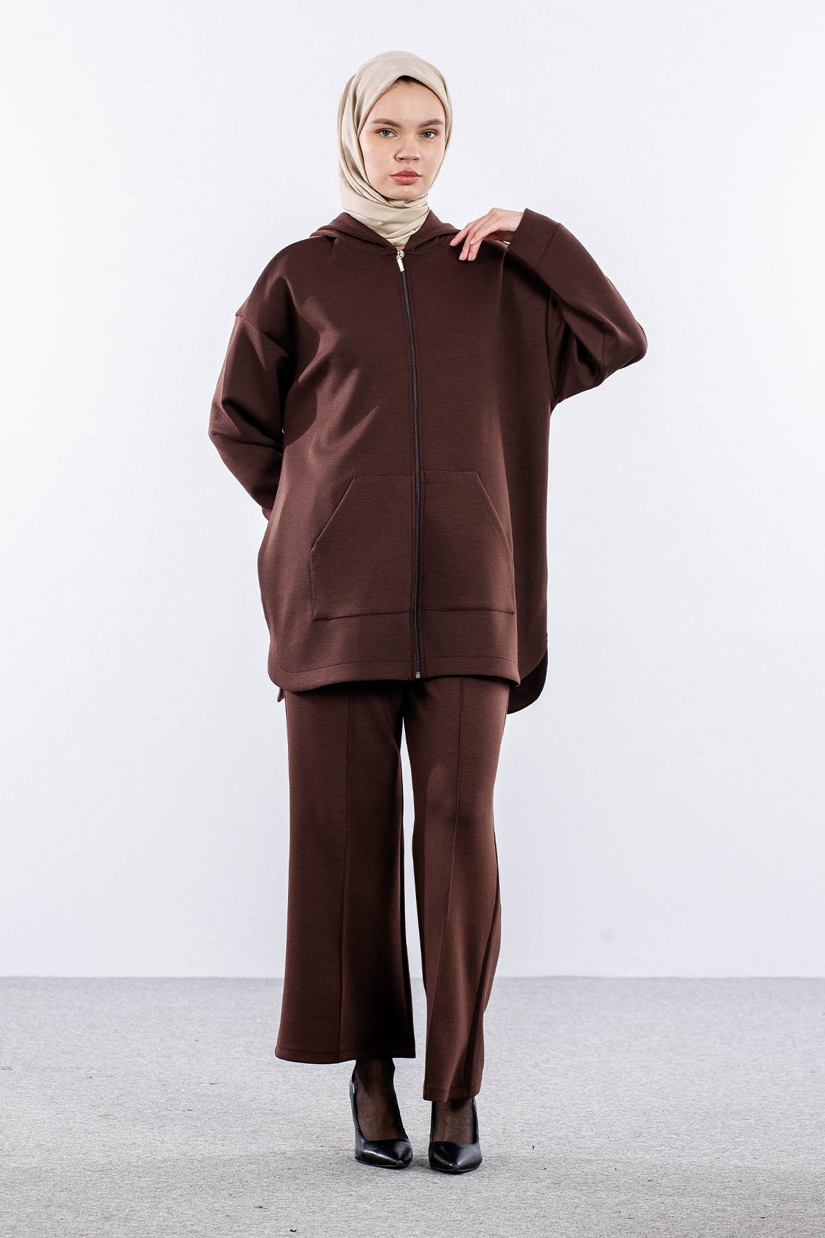 2027 Takim 42-46 Kanguru Cep Fermuarli - K_kahve - 2