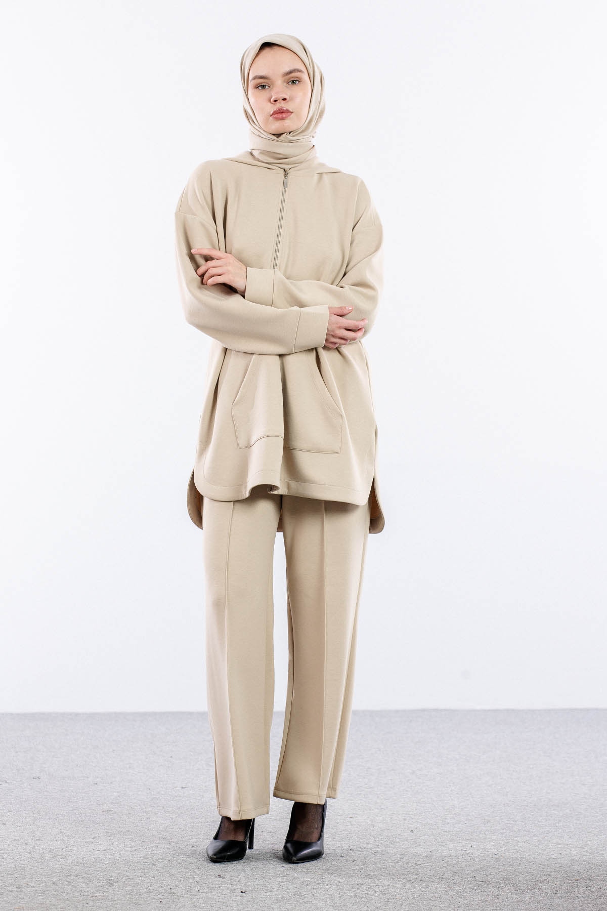 2027 Takim 42-46 Kanguru Cep Fermuarli - Tas - 2