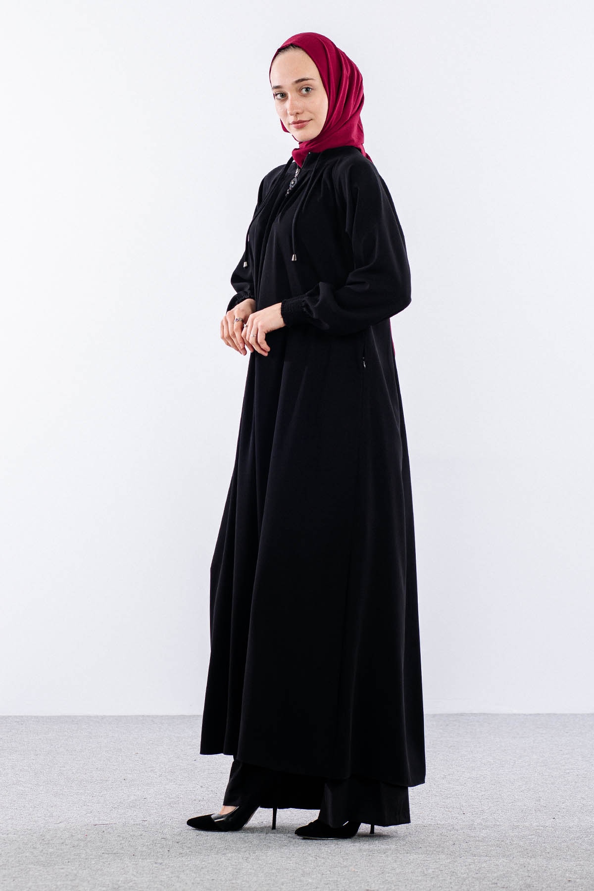 2047 Ferace 38-48 Mevlana - Siyah - 4