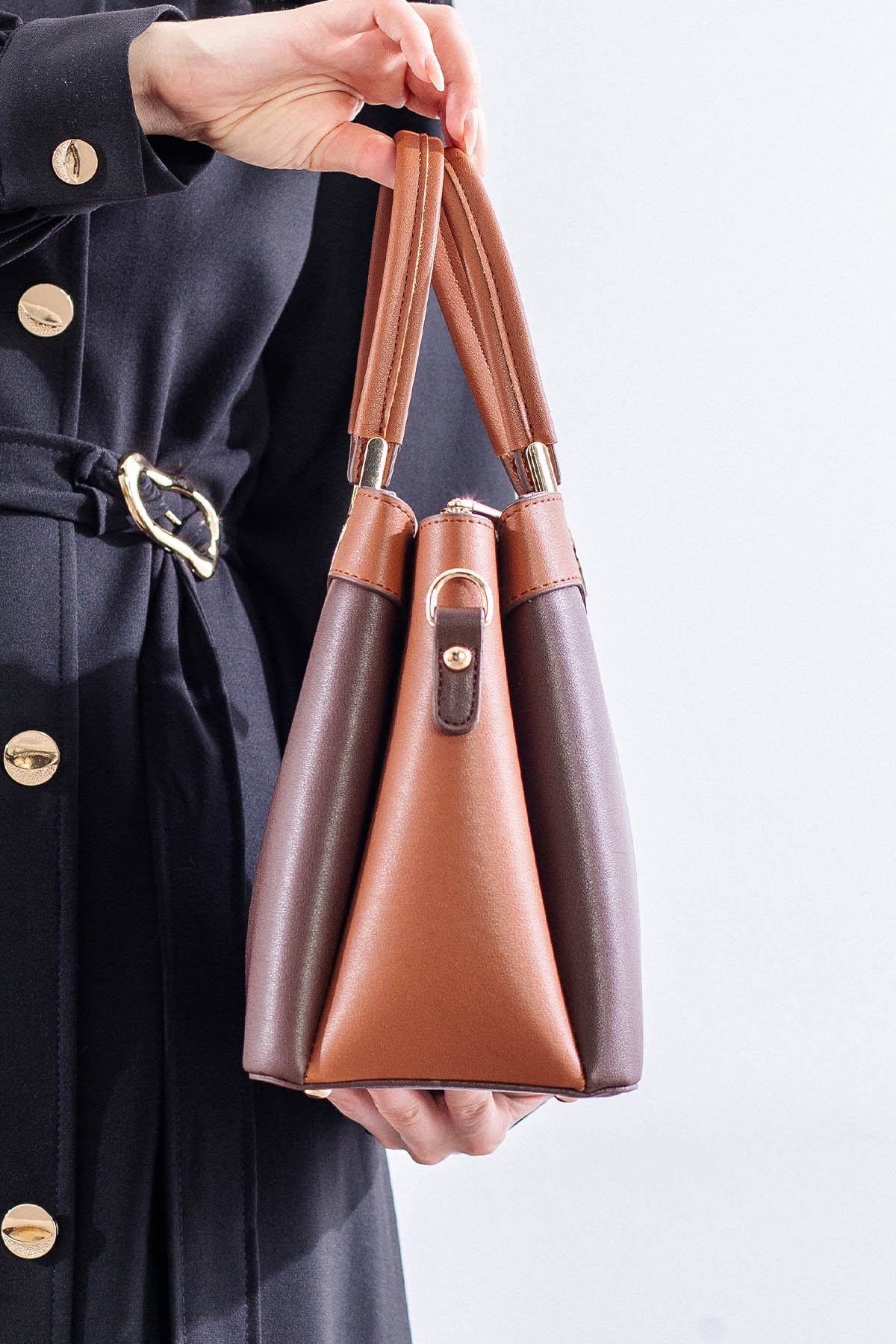 21666 şik Bayan çanta - Kahve - 3