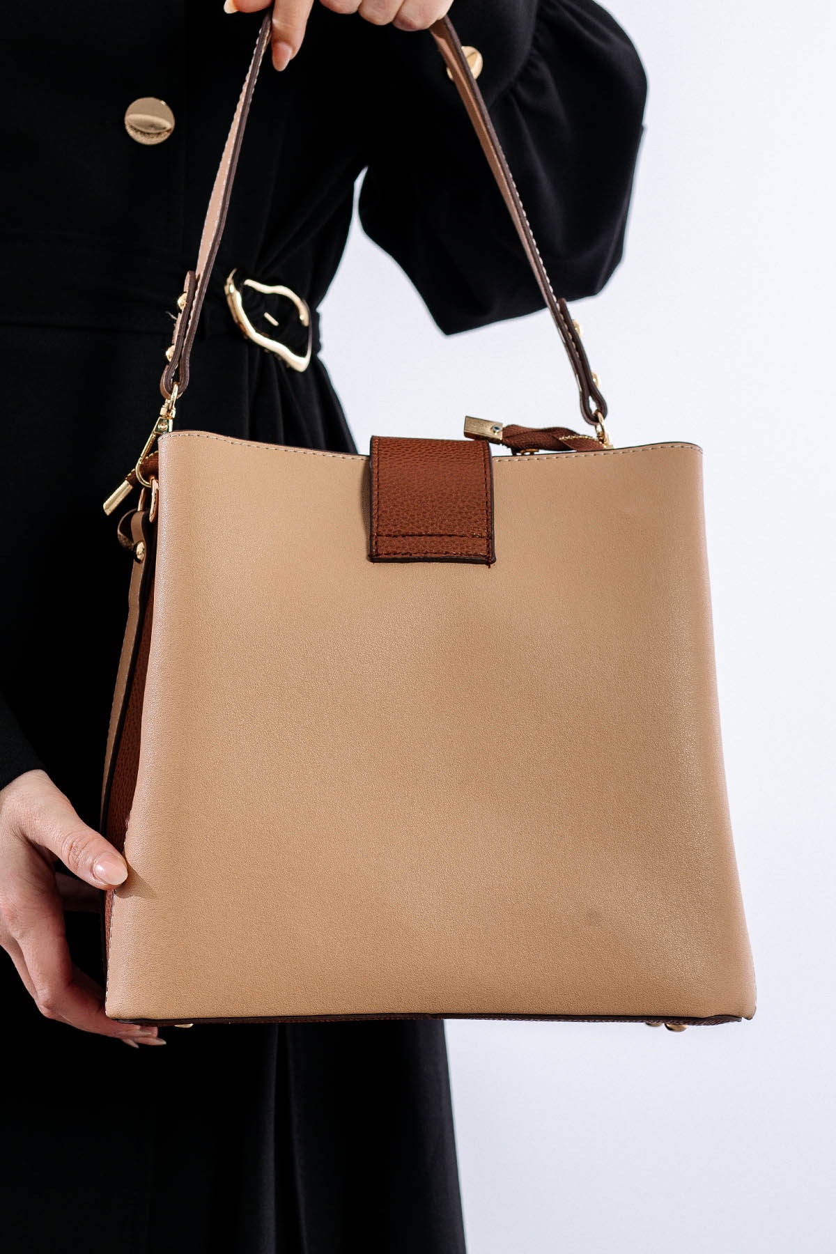 21781 şik Bayan çanta - K_bej - 3