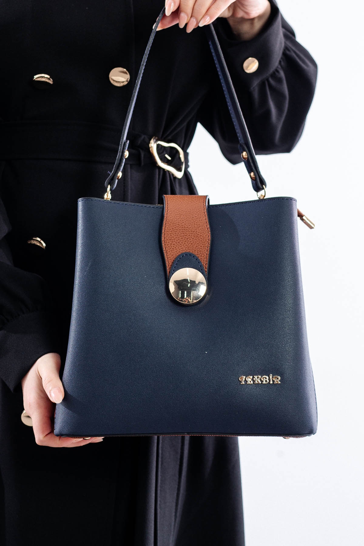 21781 şik Bayan çanta - Lacivert - 1