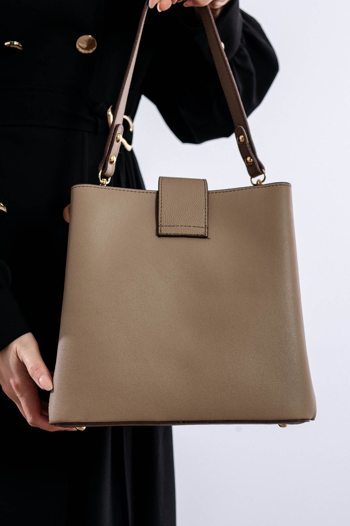 21781 şik Bayan çanta - Nude - 3