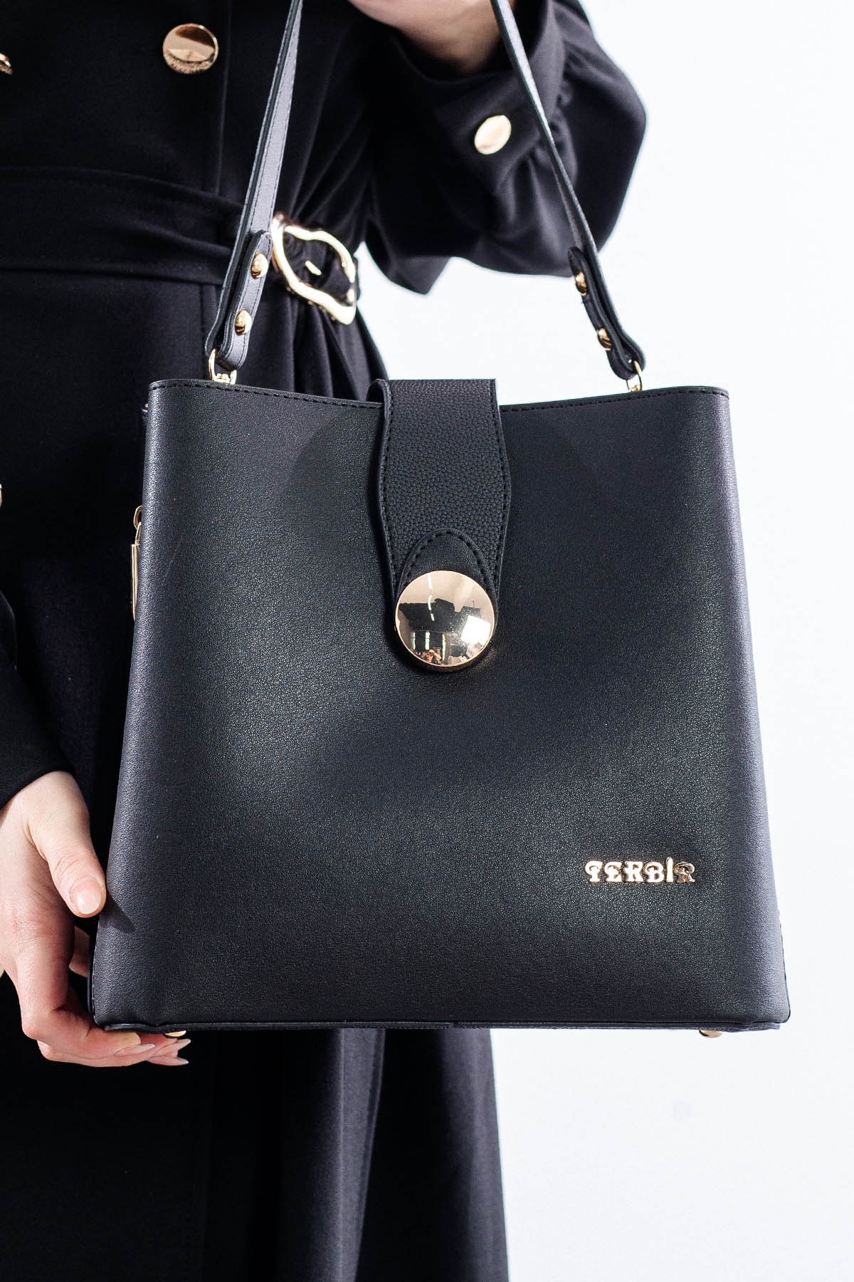 21781 şik Bayan çanta - Siyah - 1