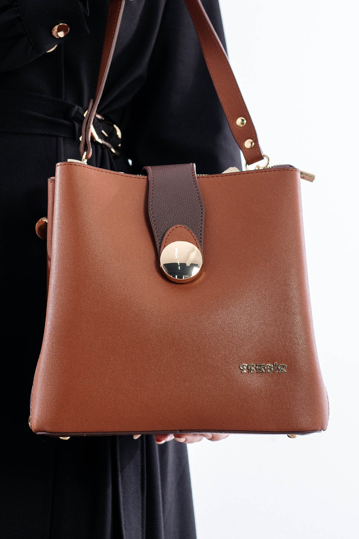 21781 şik Bayan çanta - Taba - 1