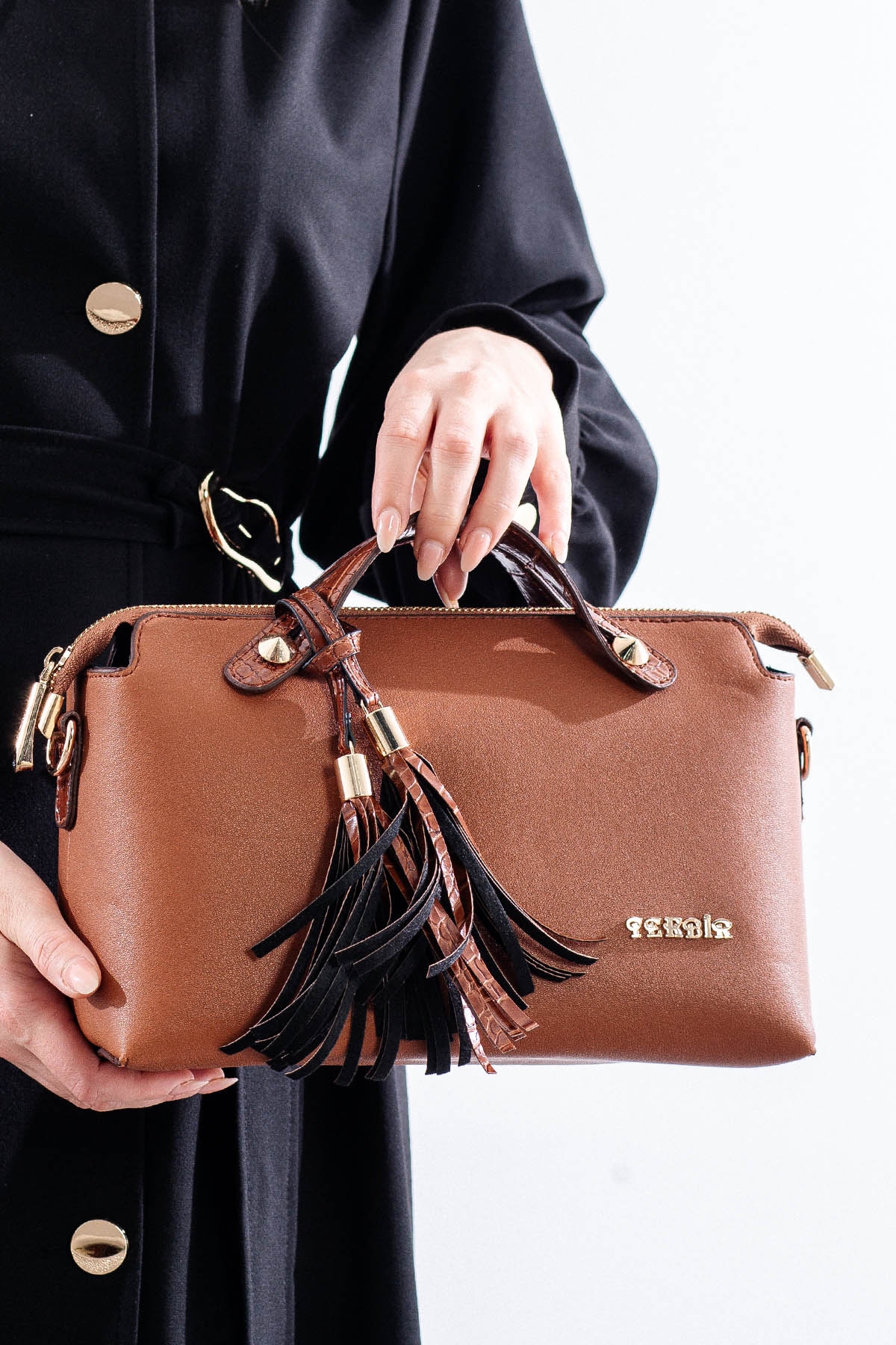 21794 şik Bayan çanta - Taba - 1