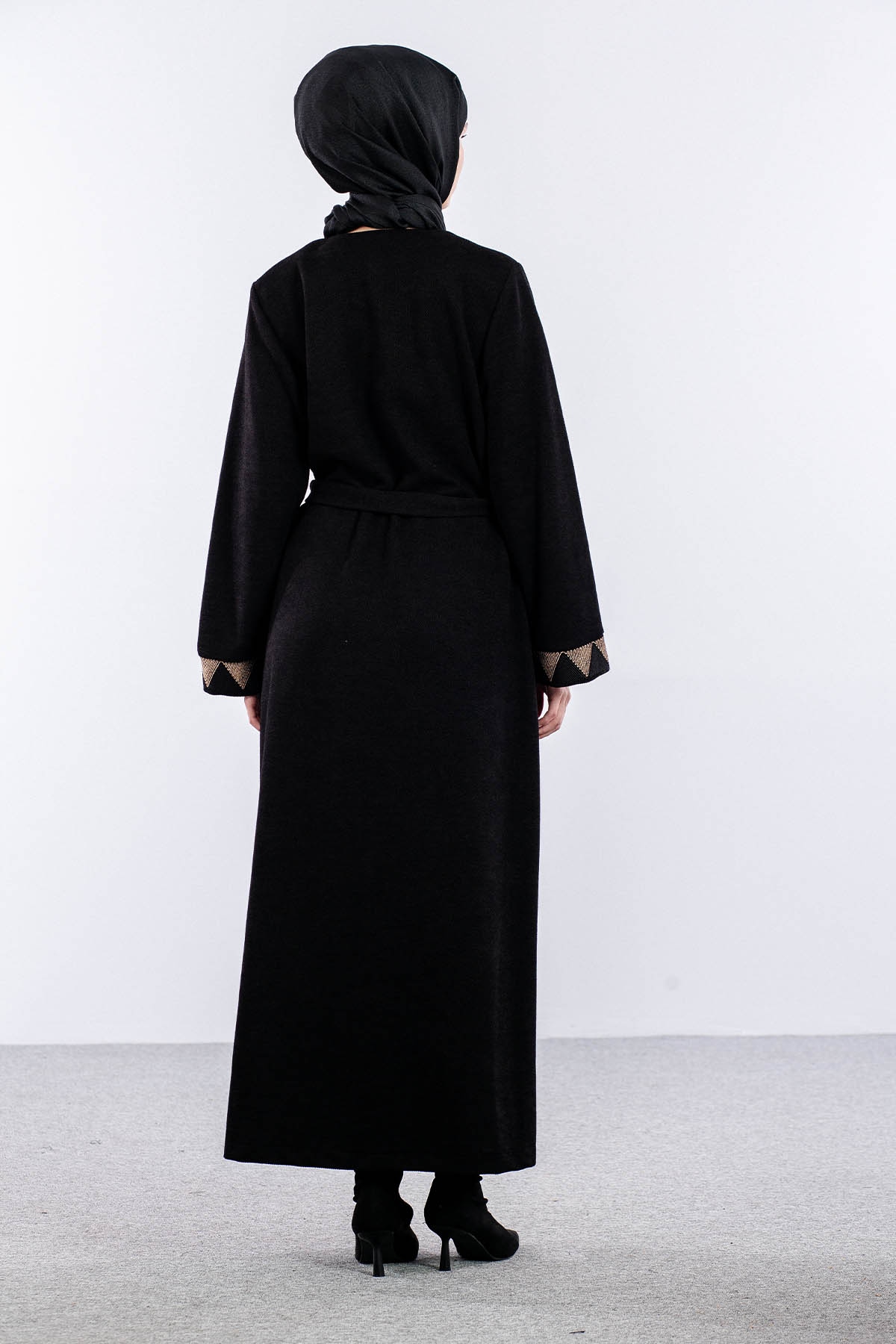 2186 Ferace 42-52 Sonil Kare Nakis - Siyah - 5