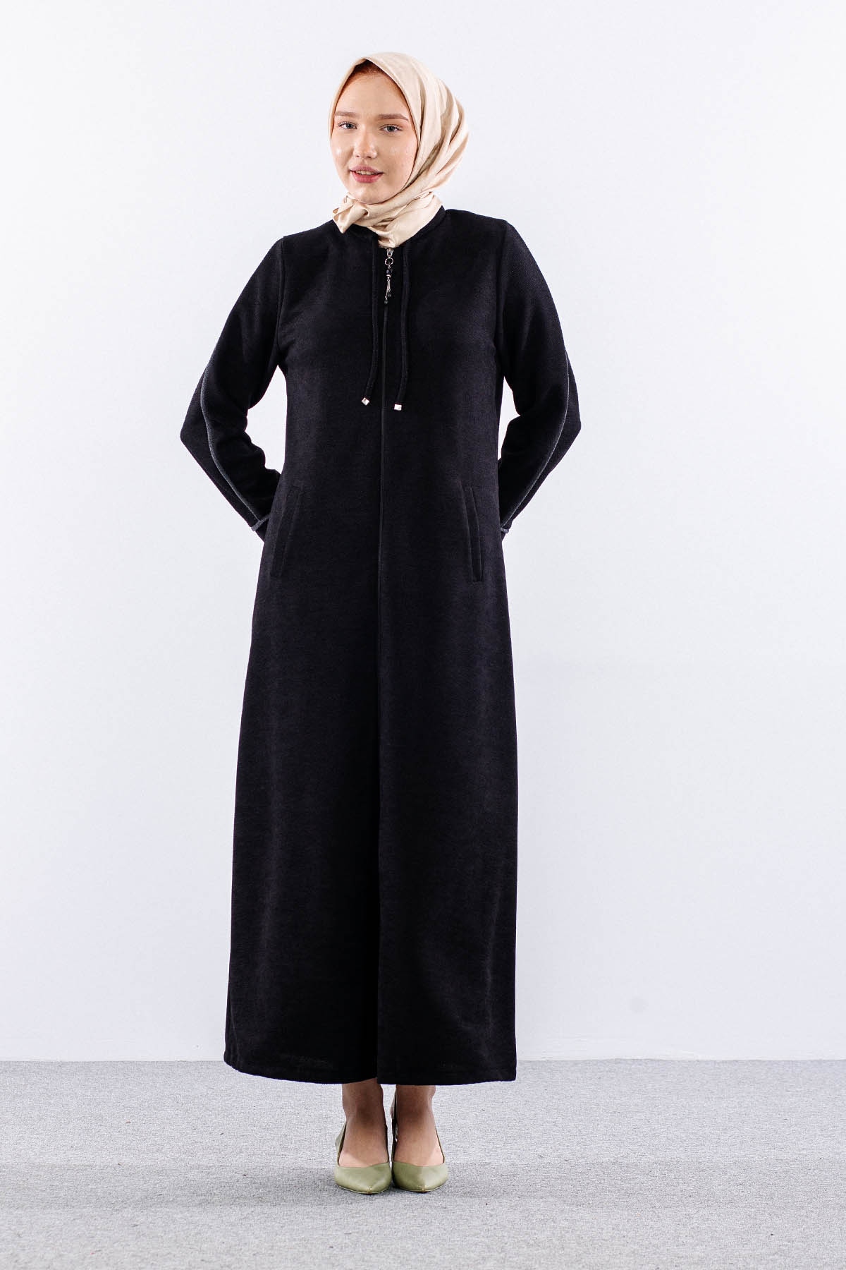 2193 Ferace 42-52 Kis Sonil Kumas - Siyah - 2