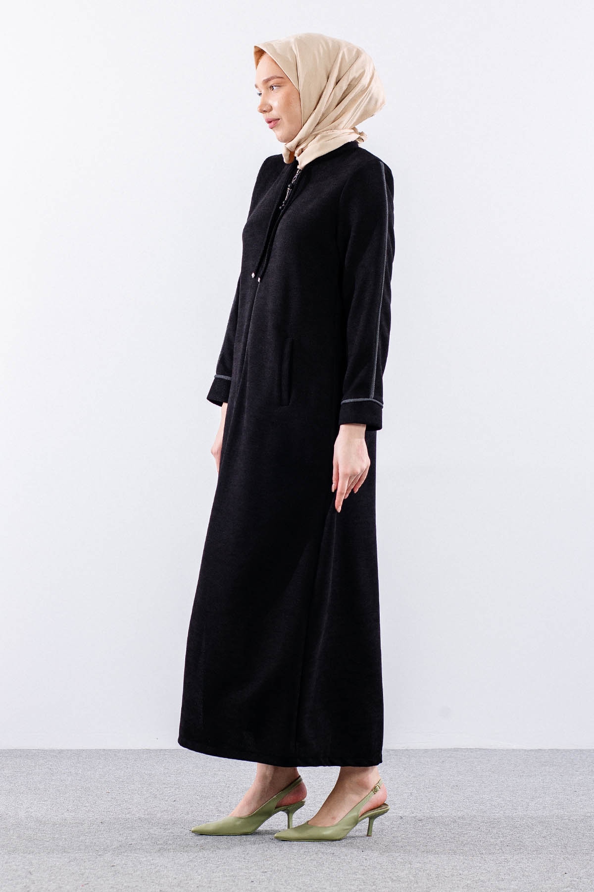 2193 Ferace 42-52 Kis Sonil Kumas - Siyah - 3