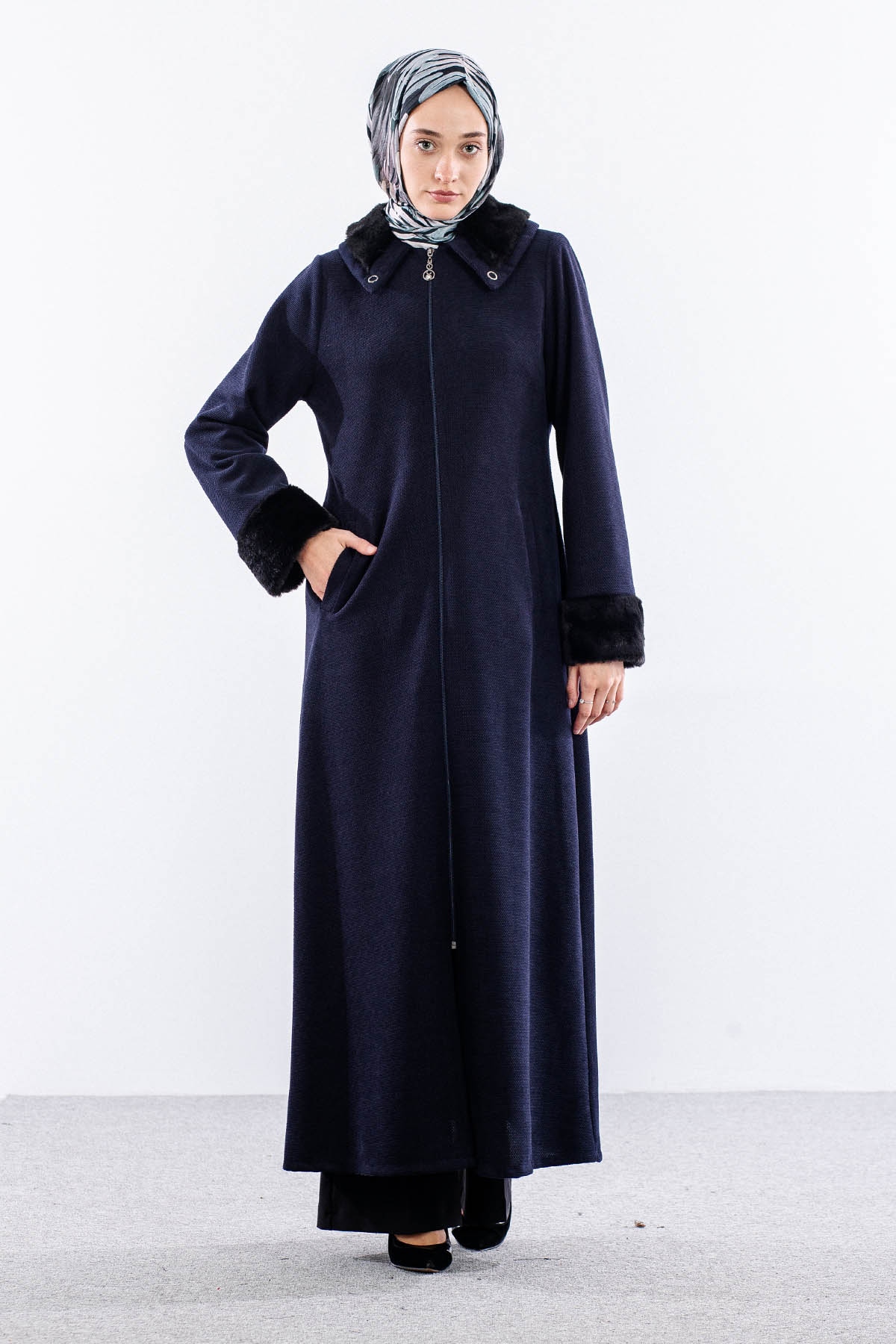 2195 Ferace 42-52 Sonil Kumas Kurklu - Lacivert - 1