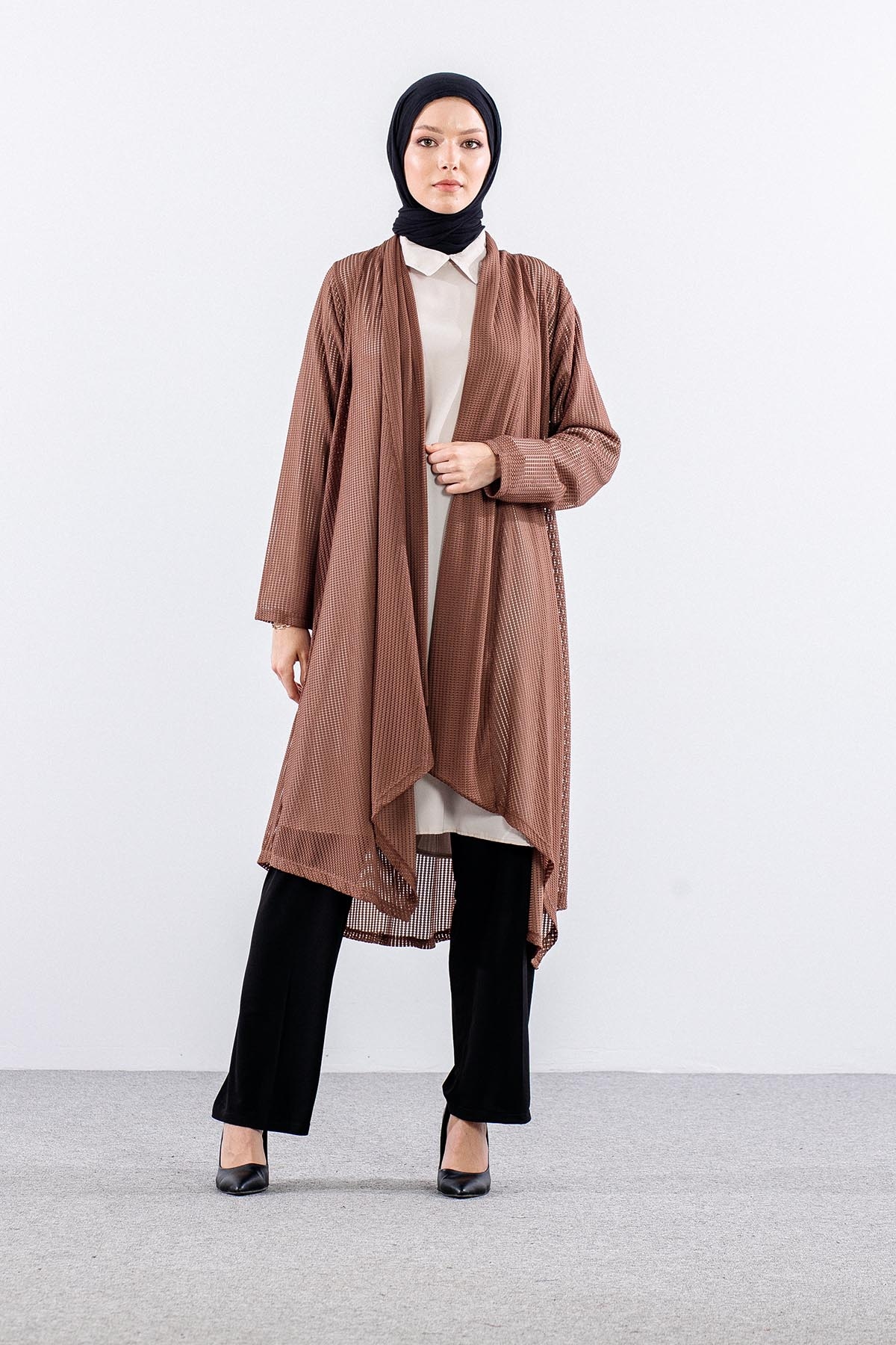 2244 Yelek M-2xl File Belde Lastik Detay (2444) - Vizon - 1