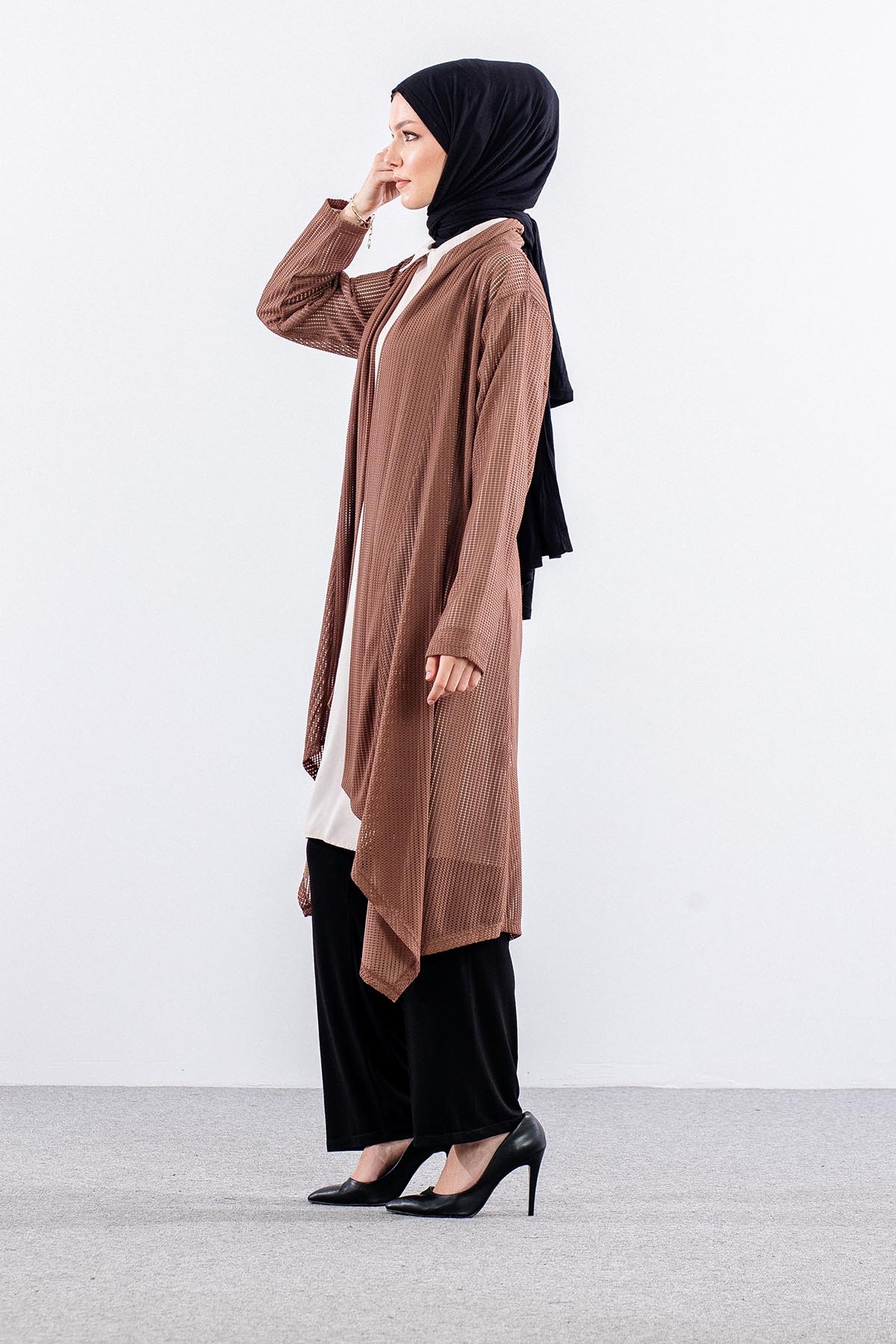 2244 Yelek M-2xl File Belde Lastik Detay (2444) - Vizon - 3