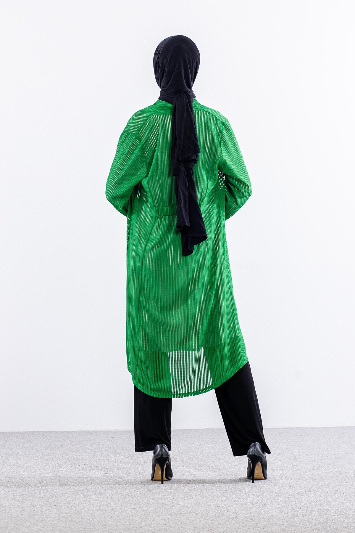 2244 Yelek M-2xl File Belde Lastik Detay (2444) - Yesil - 4