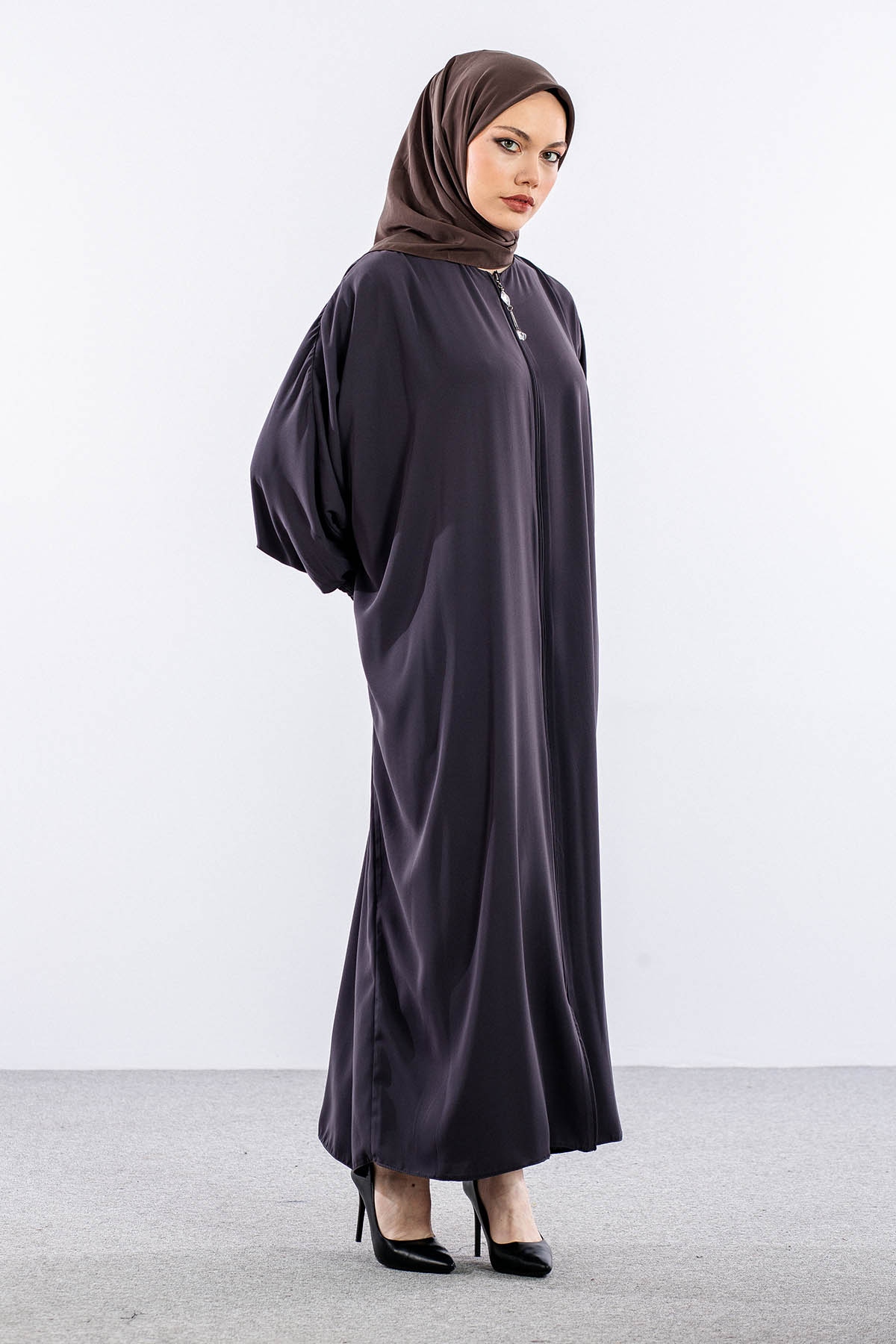 2245 Ferace Tek Medine Ipegi Yarasa Kol - Antrasit - 3