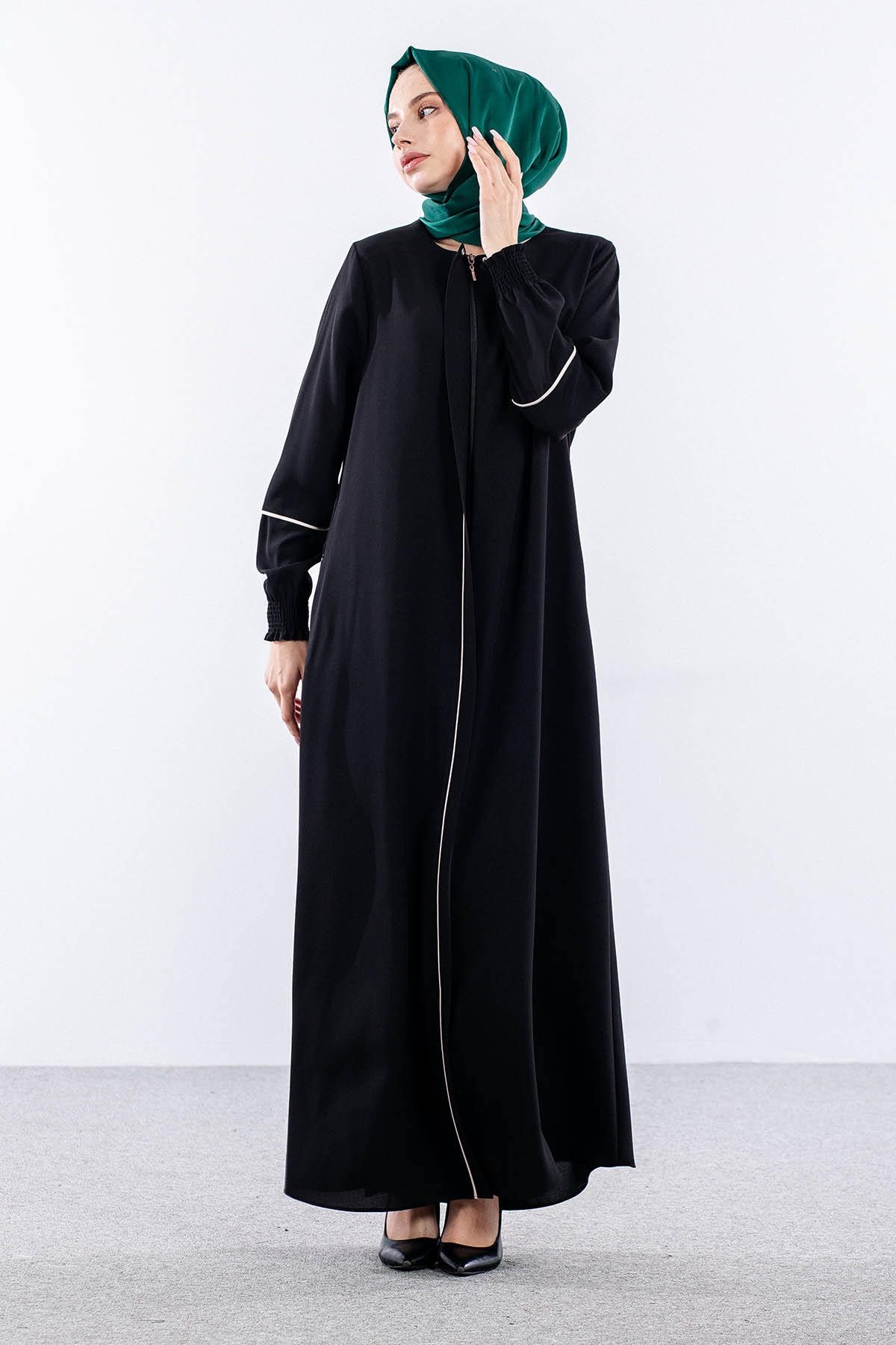 2268 Ferace 42-52 Biye Ve Kolucu Burumcuk - Siyah - 1