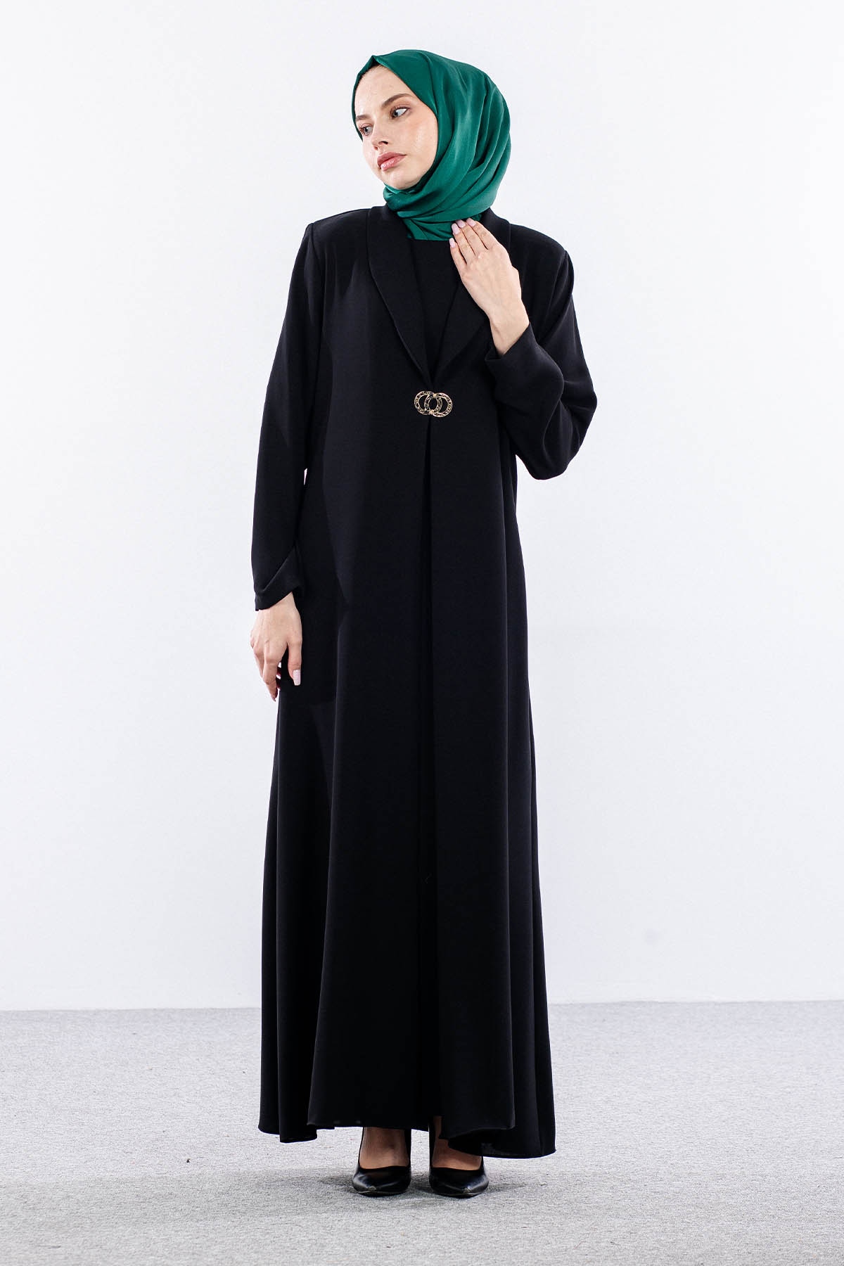 2282 2li Kaftan 42-52  Yaz şık - Siyah - 1