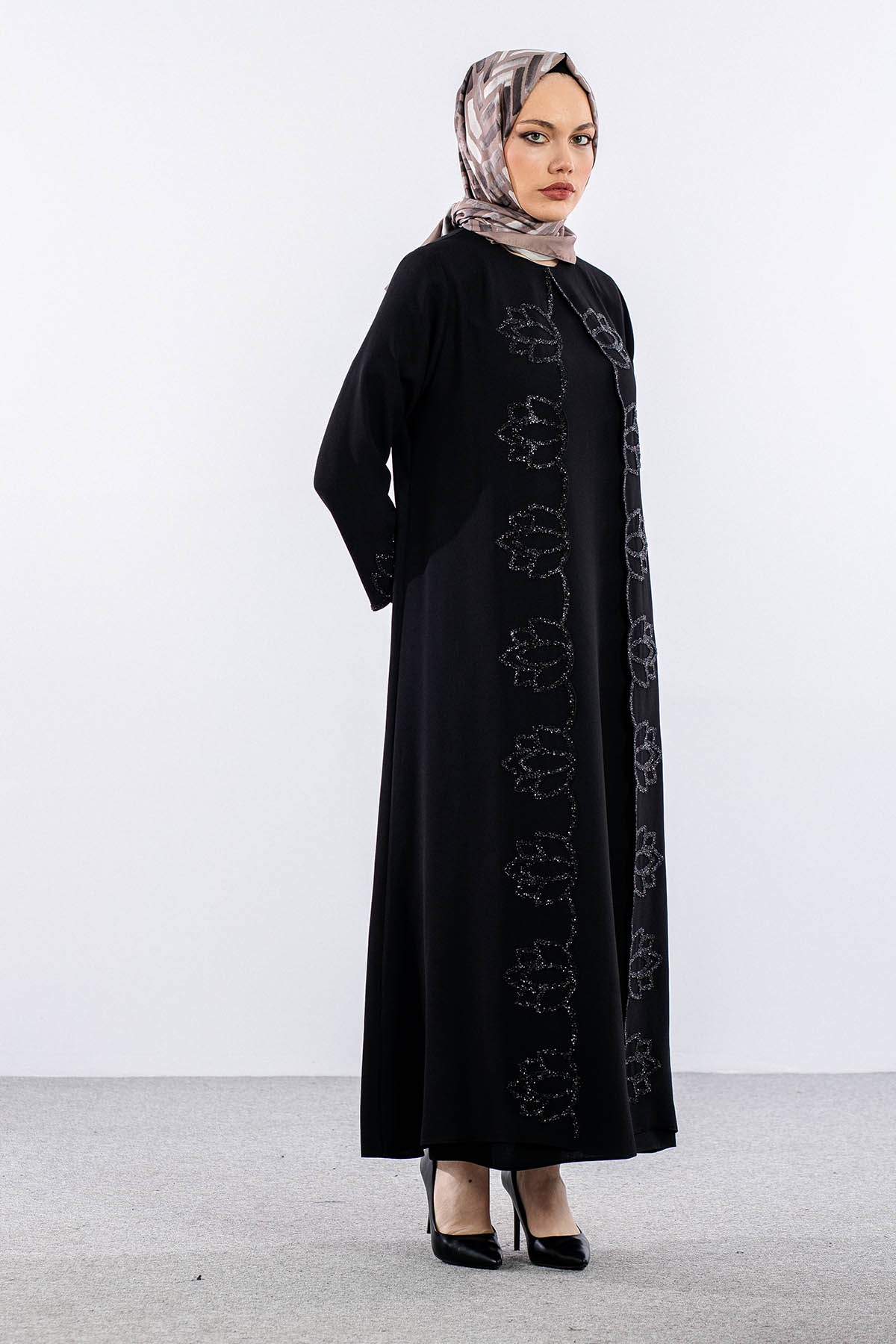 2298 2li̇ Kaftan 42-52 - Siyah - 2