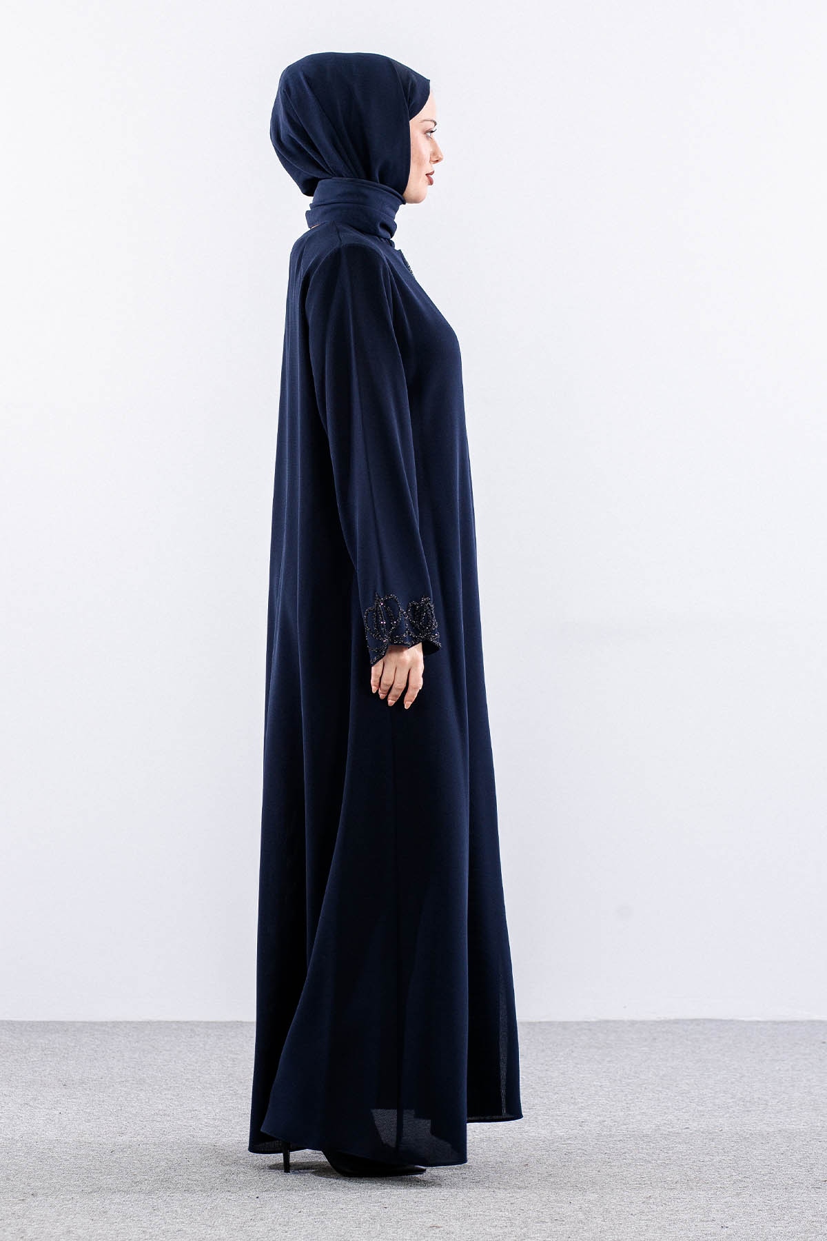 2300 Ferace 44-54 Sık Model Yaz - Lacivert - 4