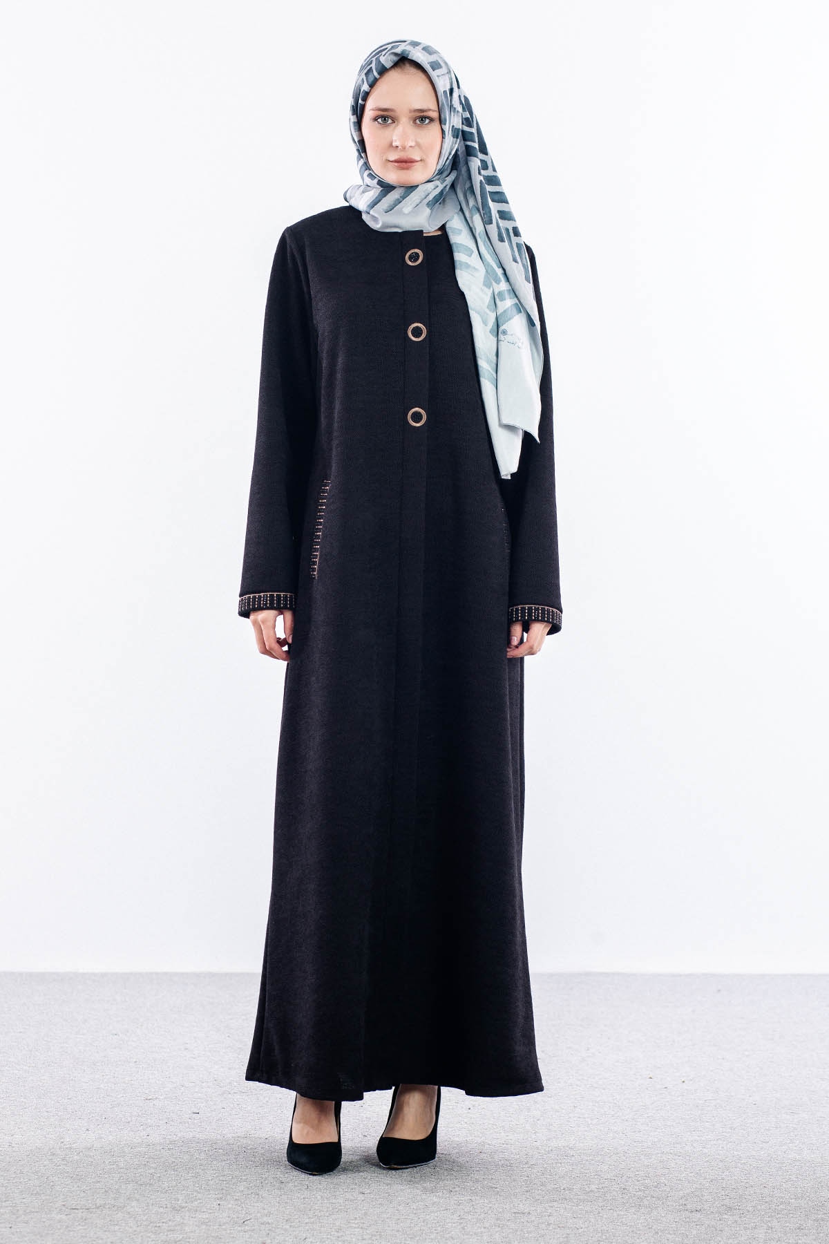 2320 Ferace 46-56 şöni̇l Kumas - Siyah - 1