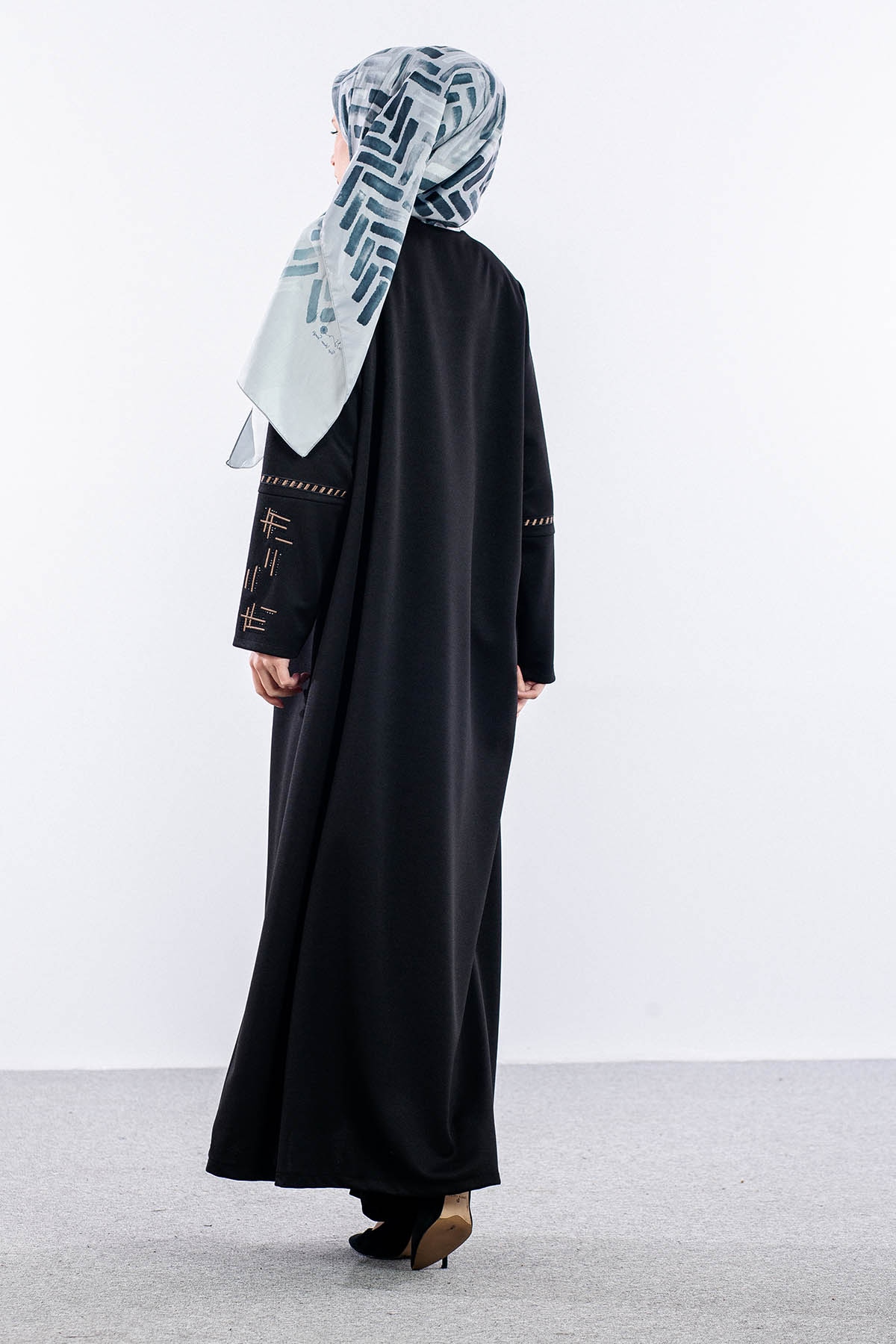 2321 Ferace 46-56 Atlas Kumas - Siyah - 4