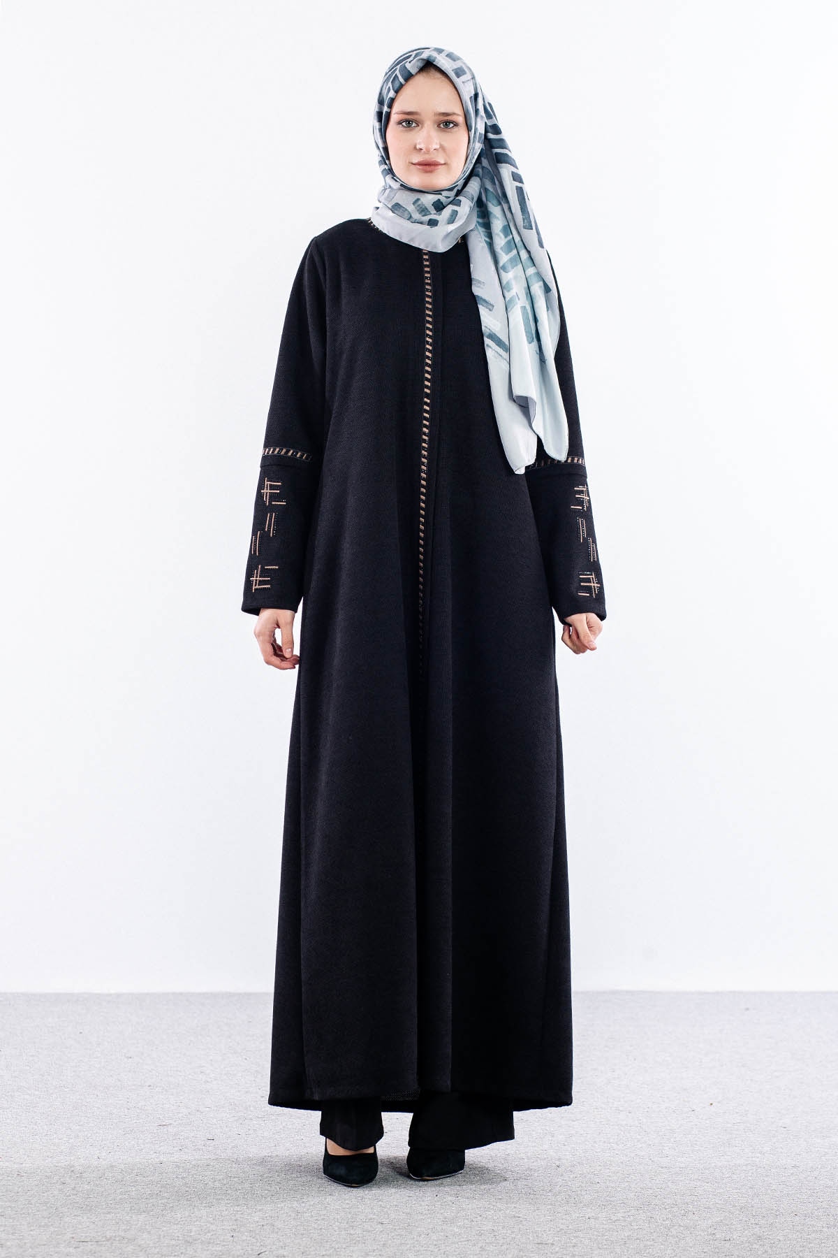 2321 Ferace 46-56 şöni̇l Kumaş - Siyah - 1