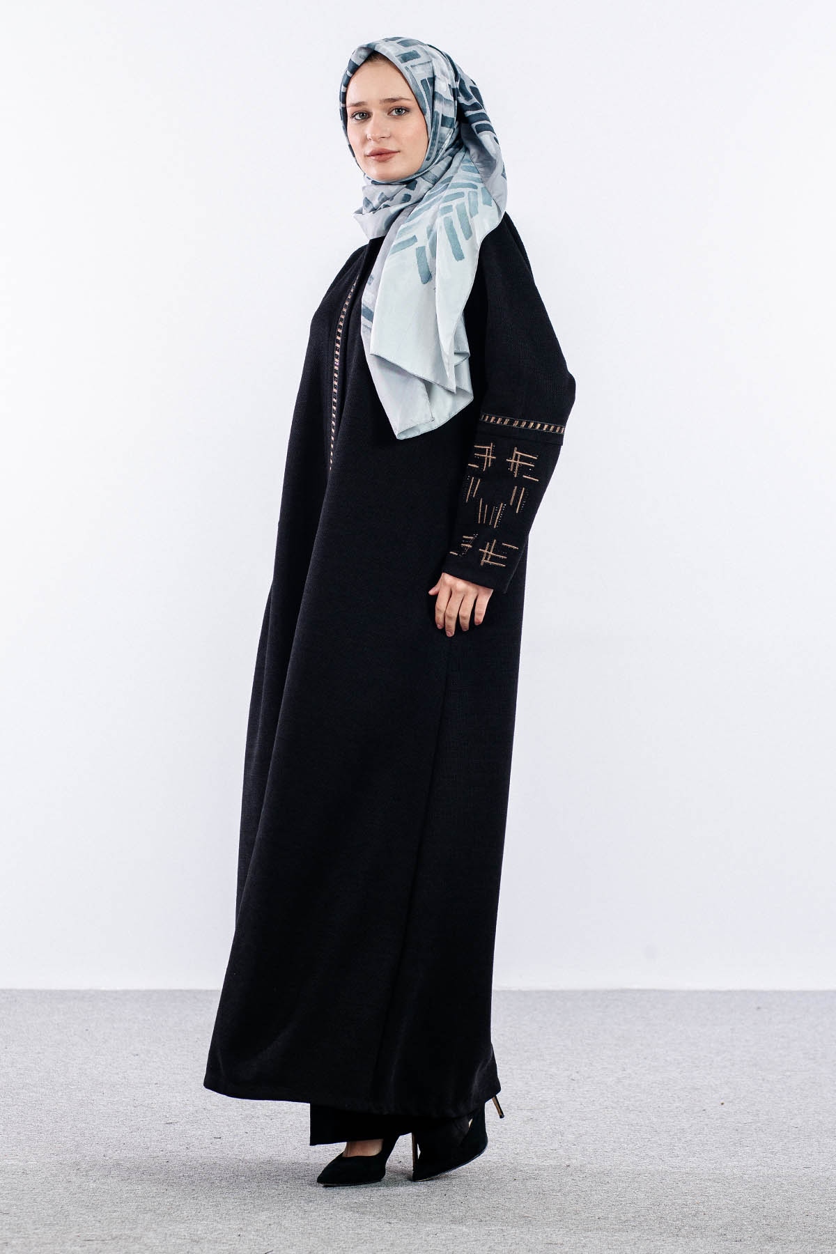 2321 Ferace 46-56 şöni̇l Kumaş - Siyah - 2