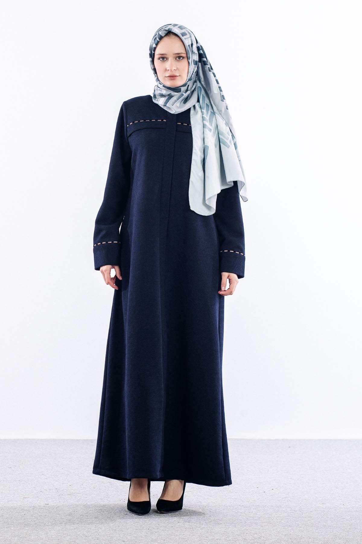 2322 Ferace 42-52 Kol Ve Ust Nakis - Lacivert - 1