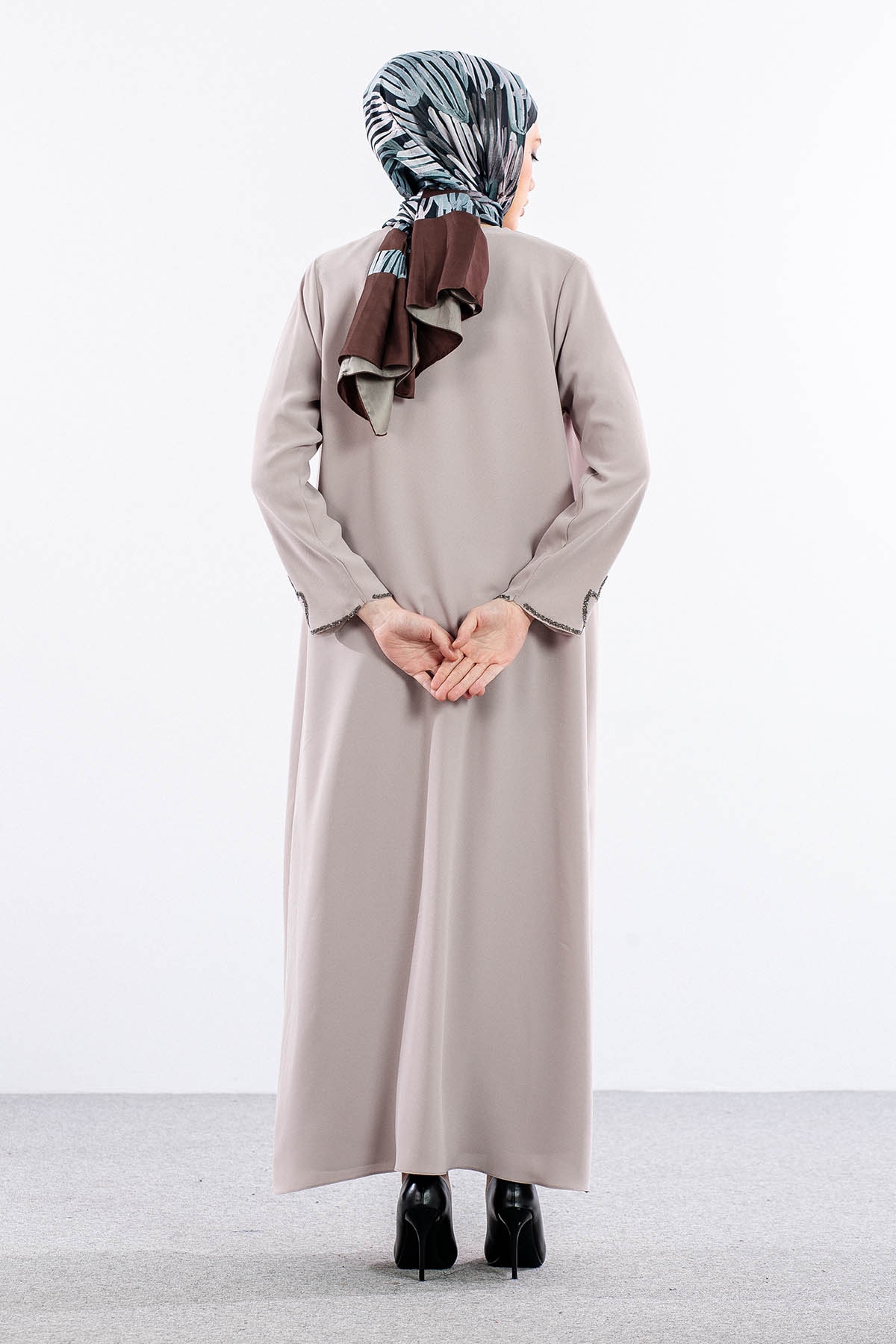 2326 2li̇ Kaftan 42-52 - Bej - 5