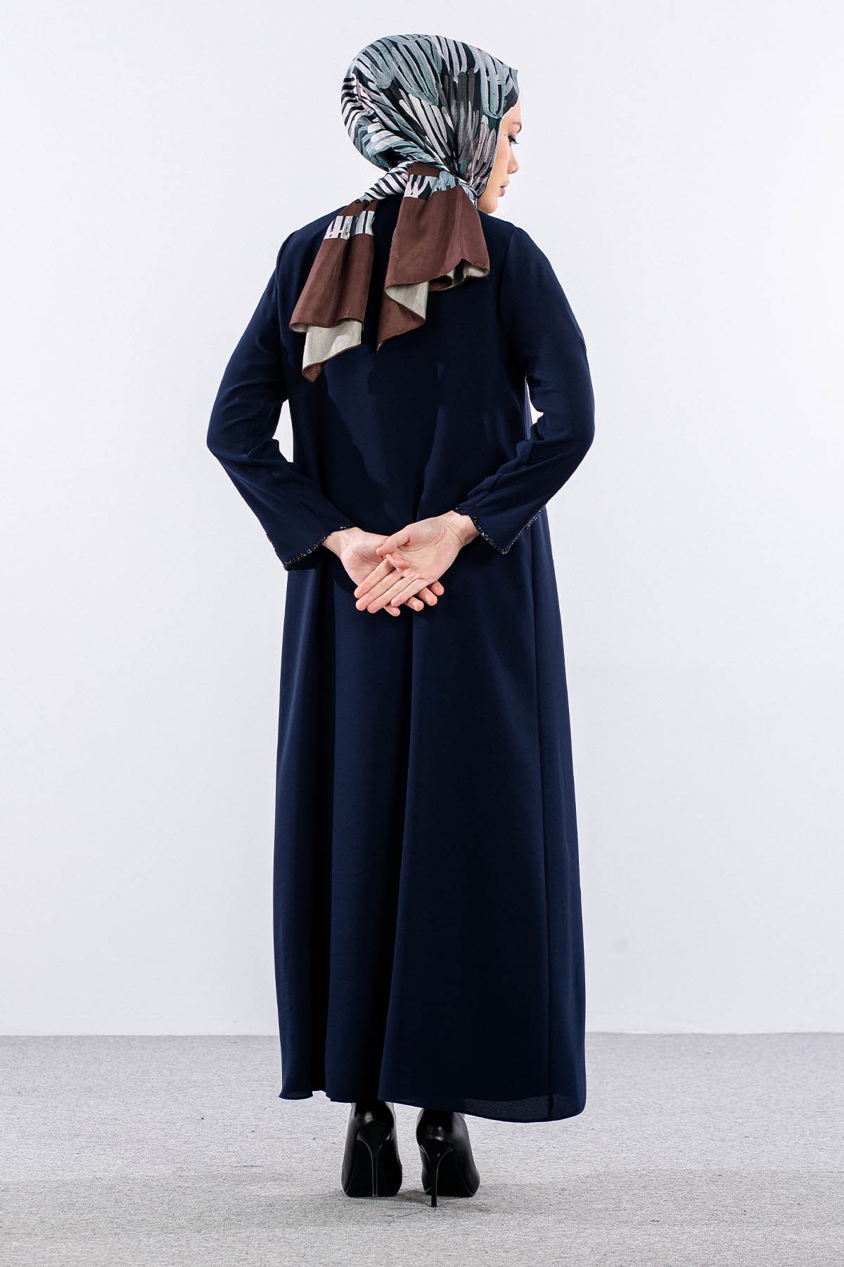 2326 2li̇ Kaftan 42-52 - Lacivert - 3