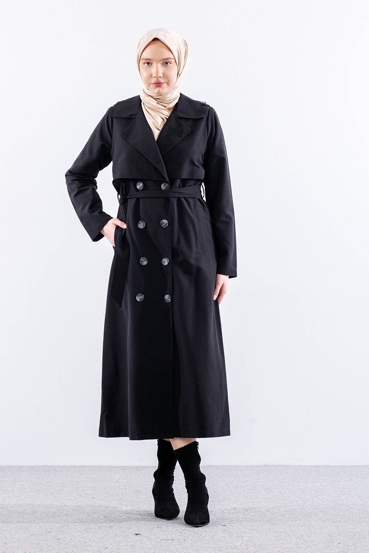 237 Trençkot 38-48 - Siyah - 1