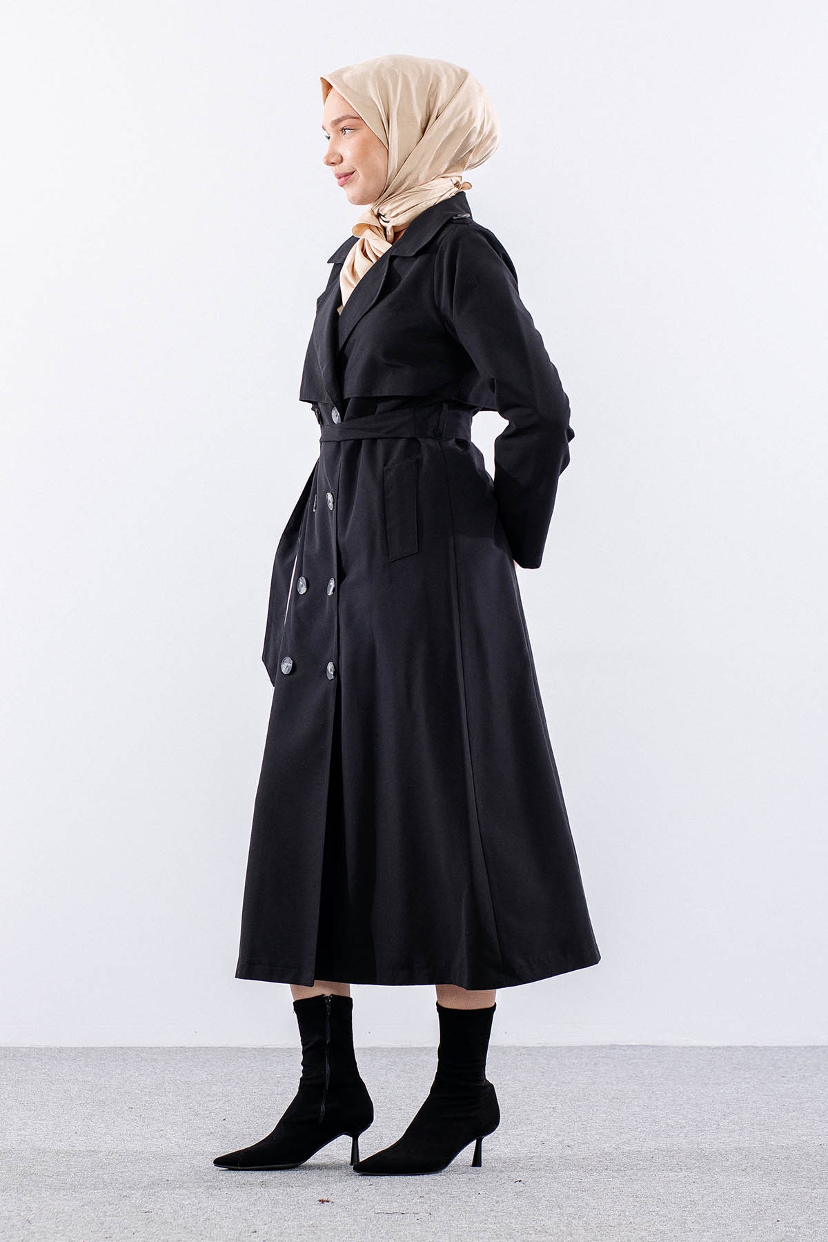 237 Trençkot 38-48 - Siyah - 4