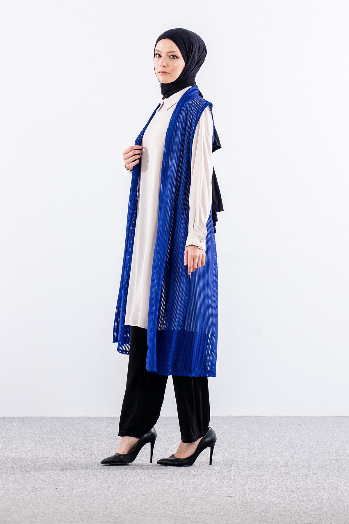 2441 Yelek M-2xl File Kumas - Sax - 2