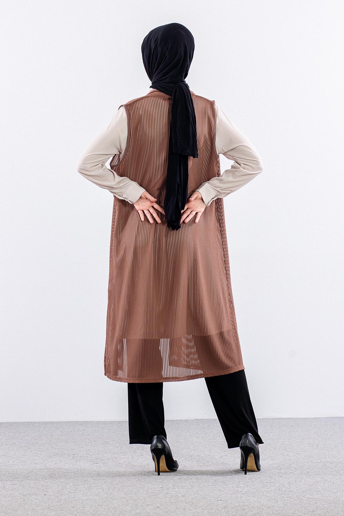 2441 Yelek M-2xl File Kumas - Vizon - 3