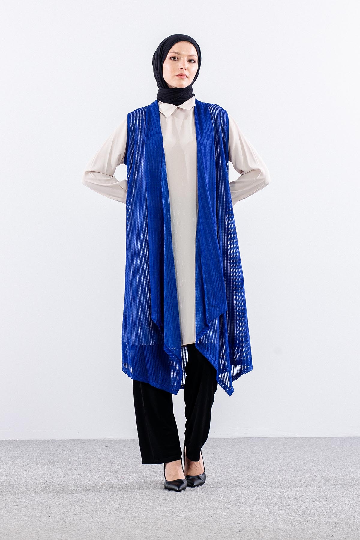 2443 Yelek M-2xl File Kumas - Sax - 1
