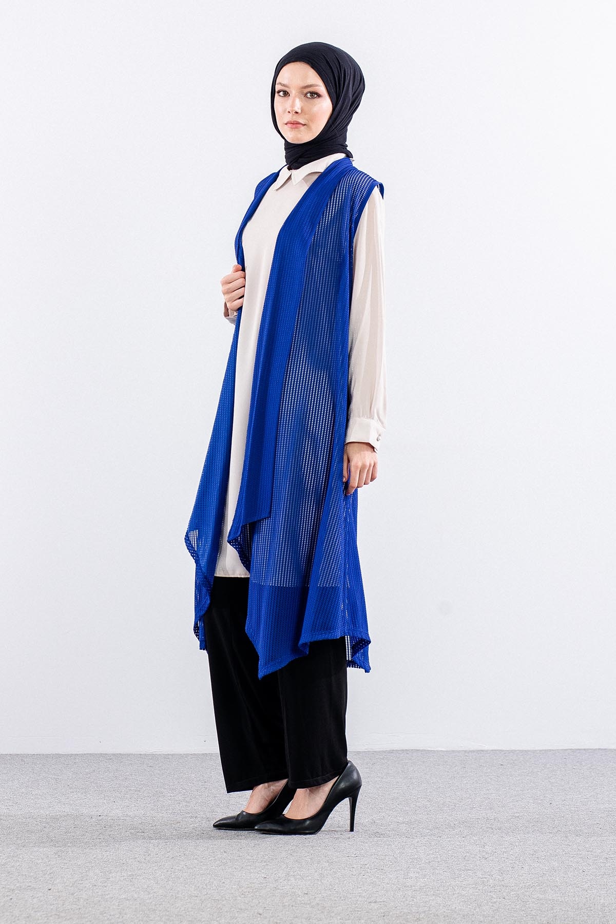 2443 Yelek M-2xl File Kumas - Sax - 2