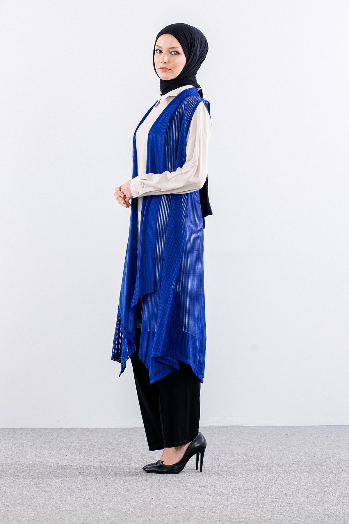 2443 Yelek M-2xl File Kumas - Sax - 3