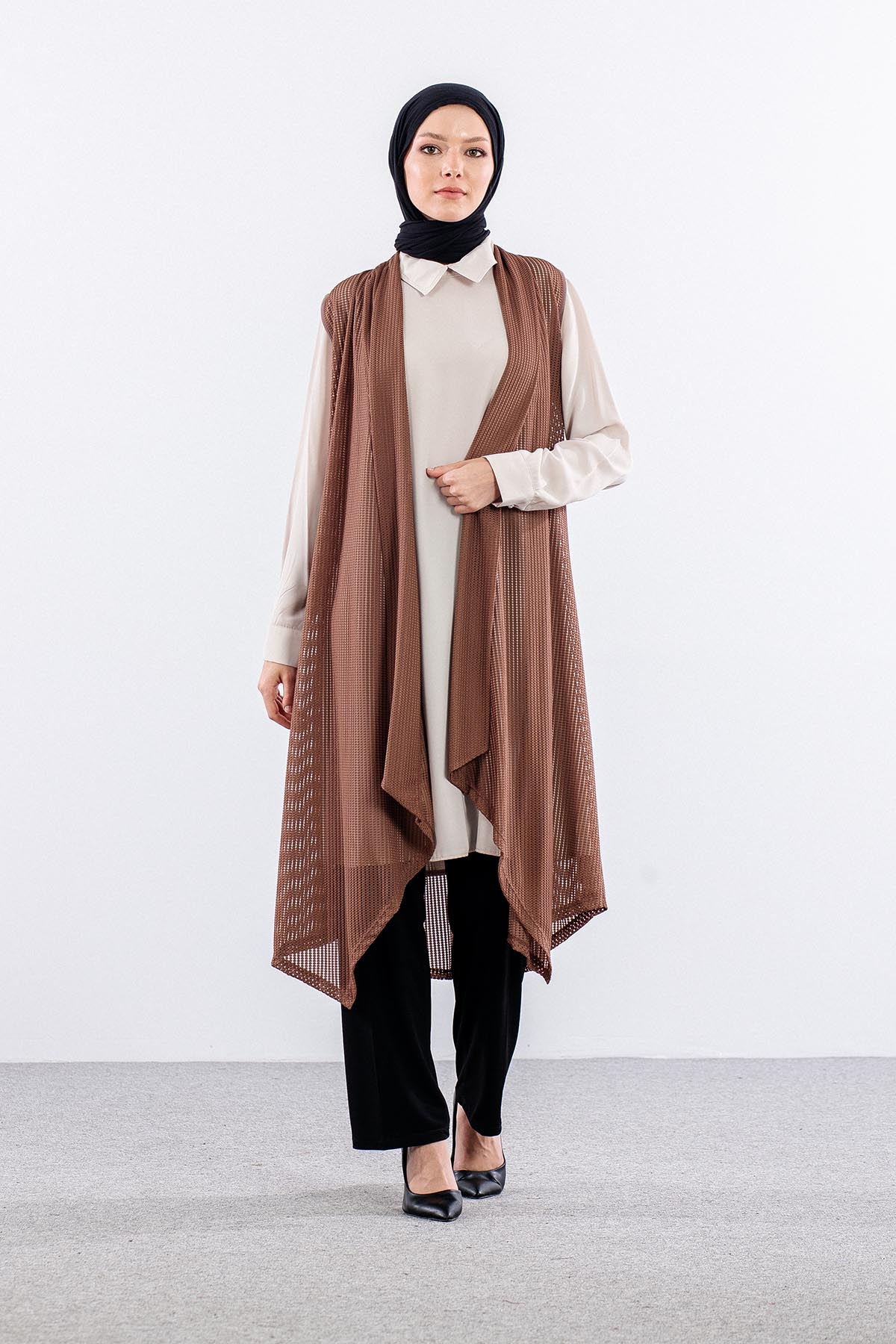 2443 Yelek M-2xl File Kumas - Vizon - 1