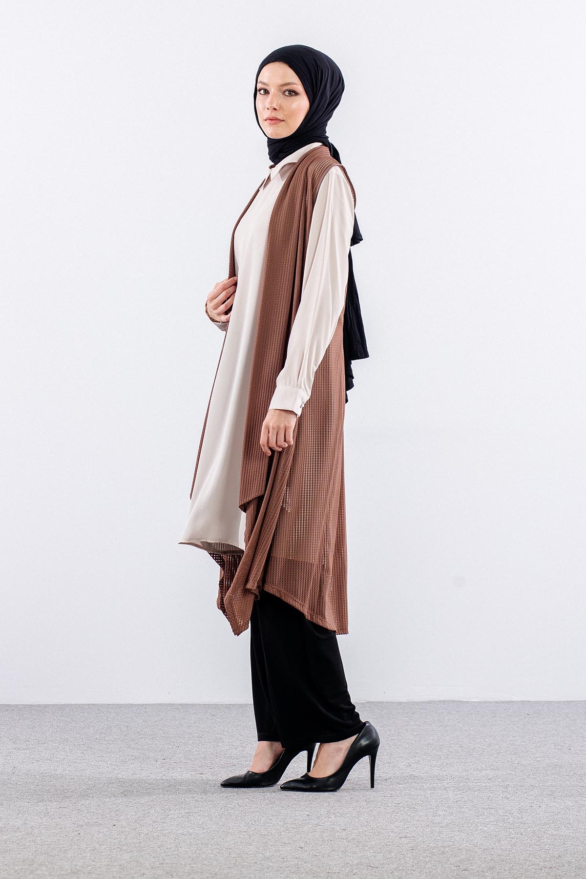 2443 Yelek M-2xl File Kumas - Vizon - 2