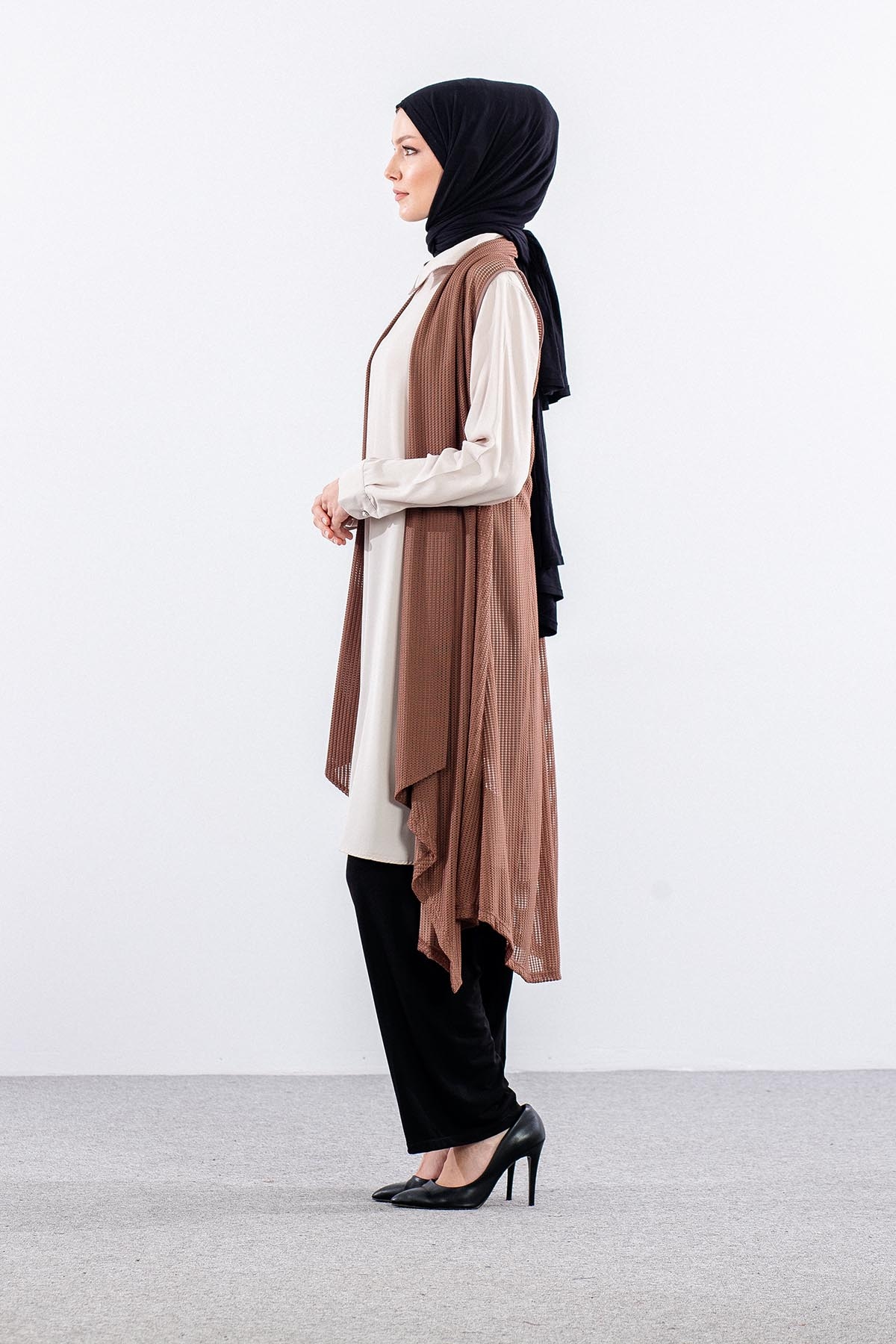 2443 Yelek M-2xl File Kumas - Vizon - 3